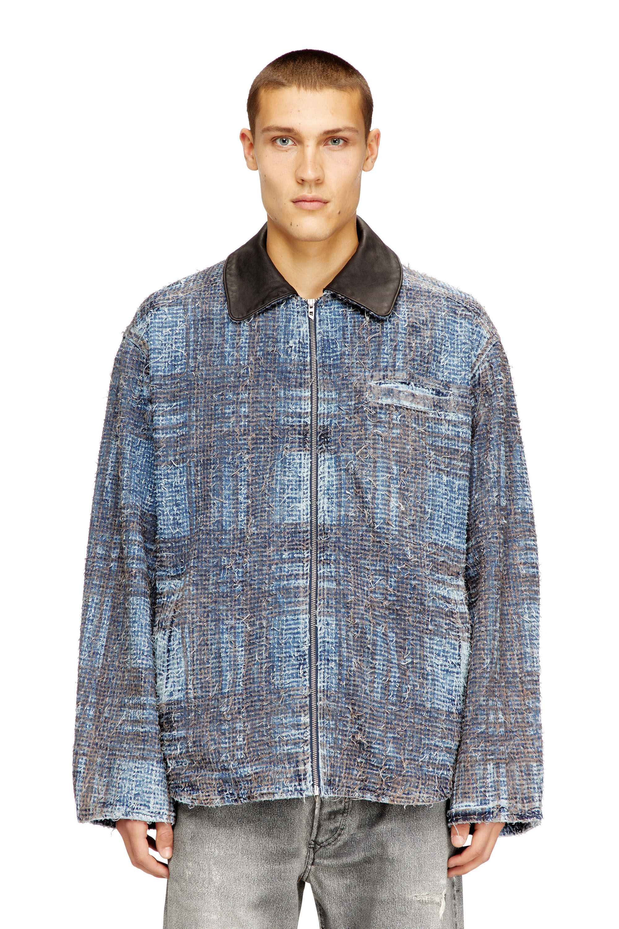 Men's Jacket in graphic bouclé denim | Multicolor | Diesel TR