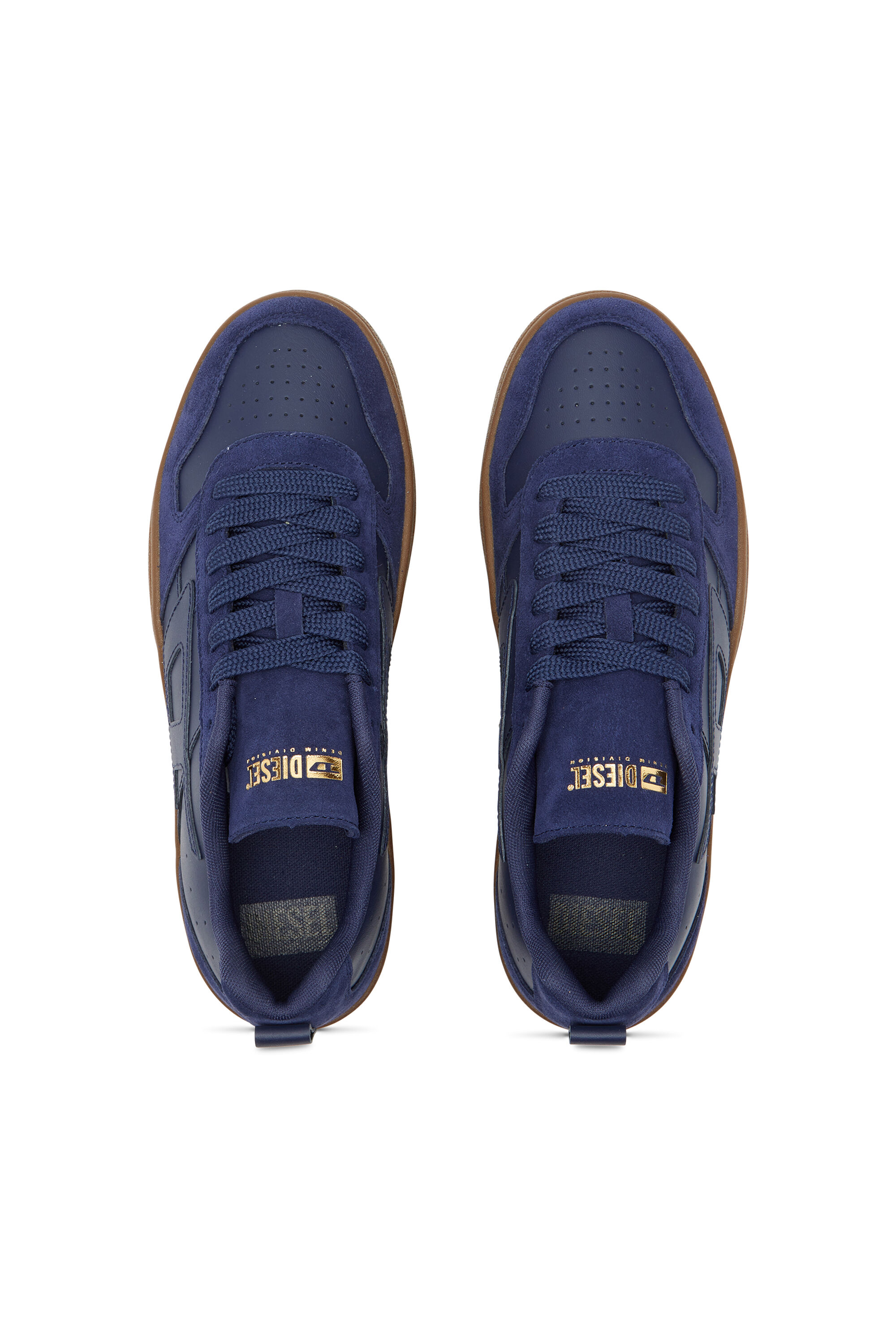 Men s S Ukiyo Sneakers in leather and suede Blue Diesel