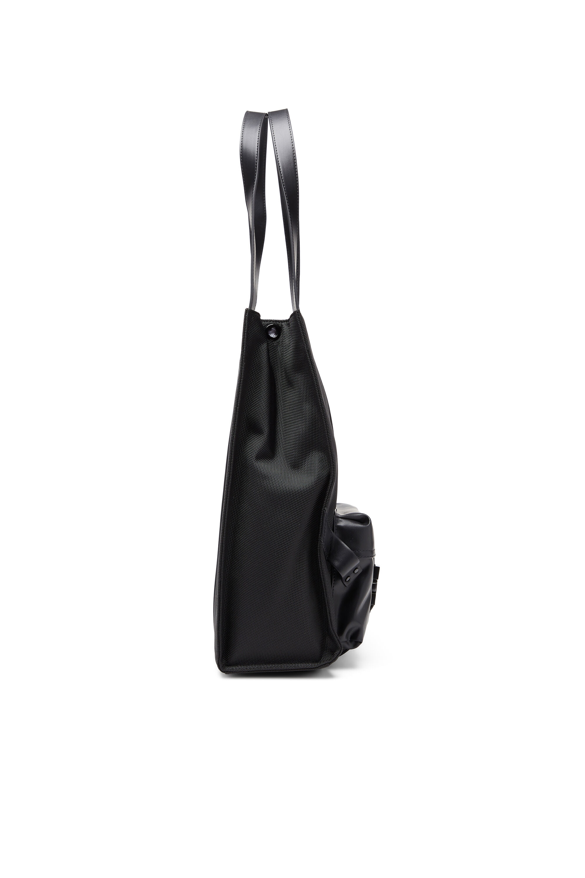 Diesel - MULTI-PKTS TOTE X, Unisex's Multi-Pkts - Shopping bag with flap pocket and zip in Black - 4