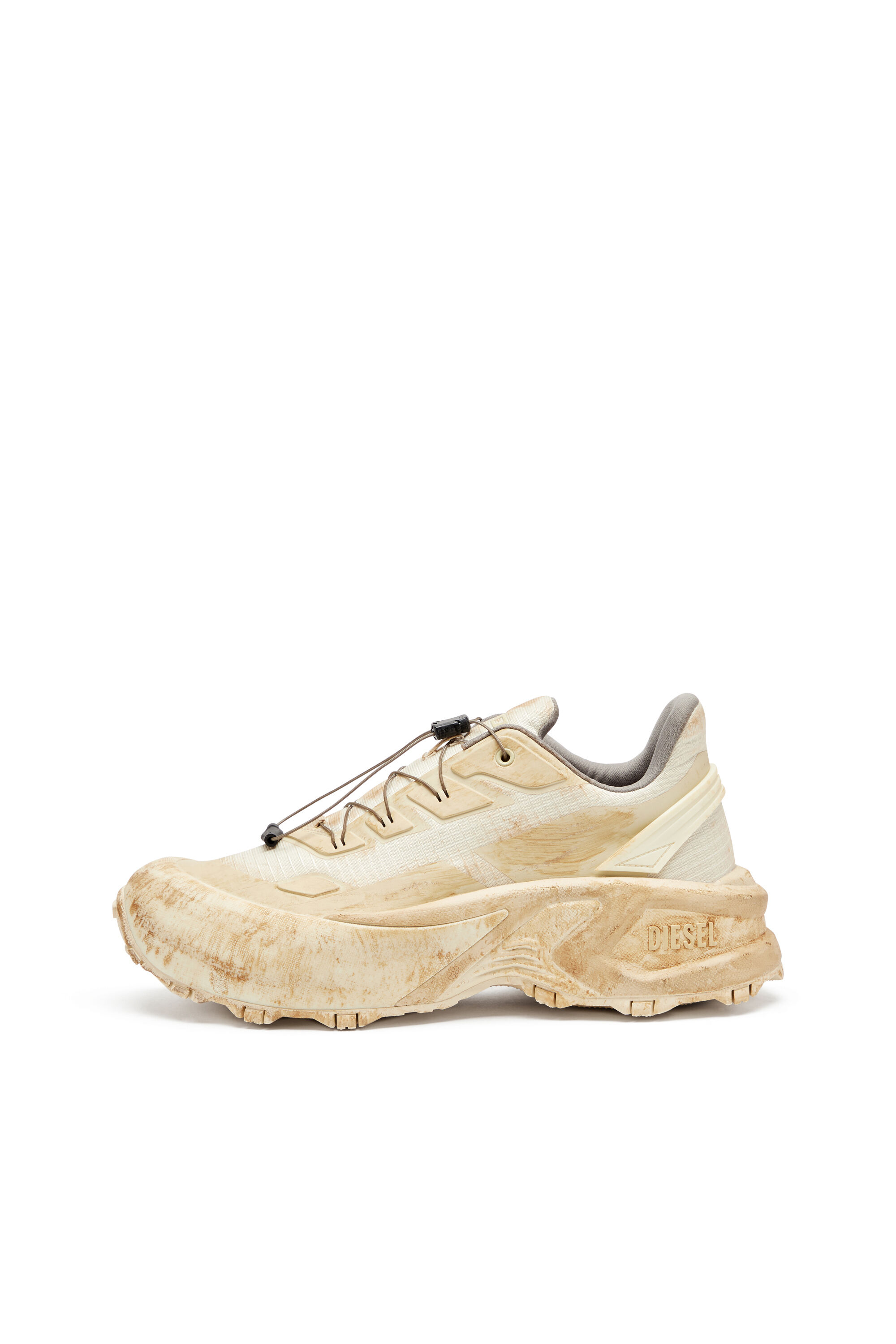 Men's D-Cage-Distressed chunky sneakers in ripstop | Beige | Diesel TR