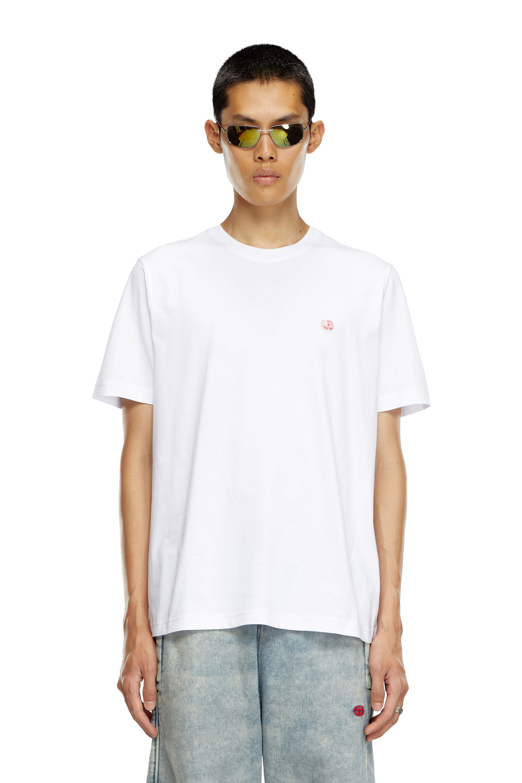 Men's T-shirt with peephole logo | White | Diesel