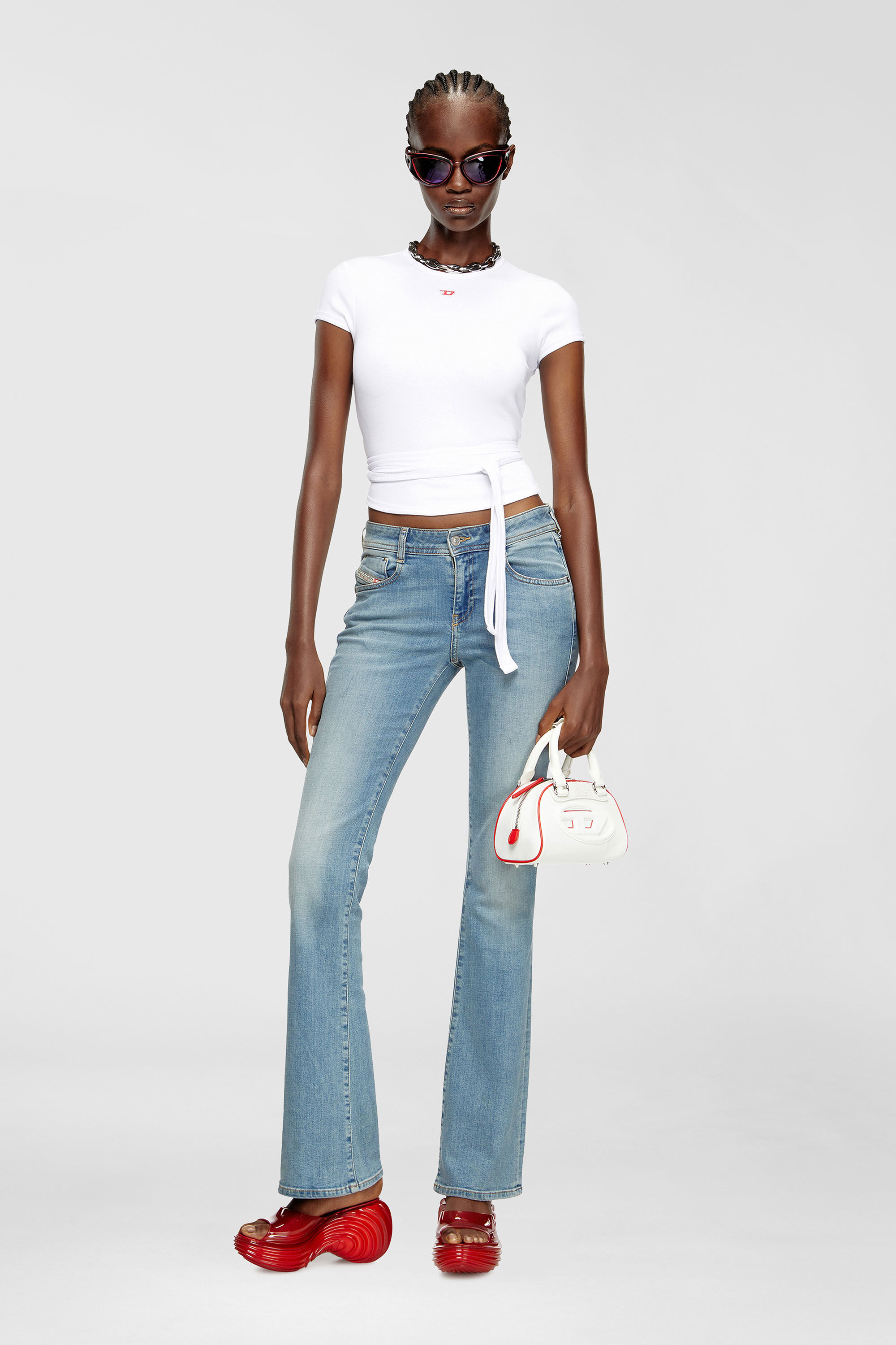 Women's Platform mule in Melflex® | Red | Diesel {{Country}}