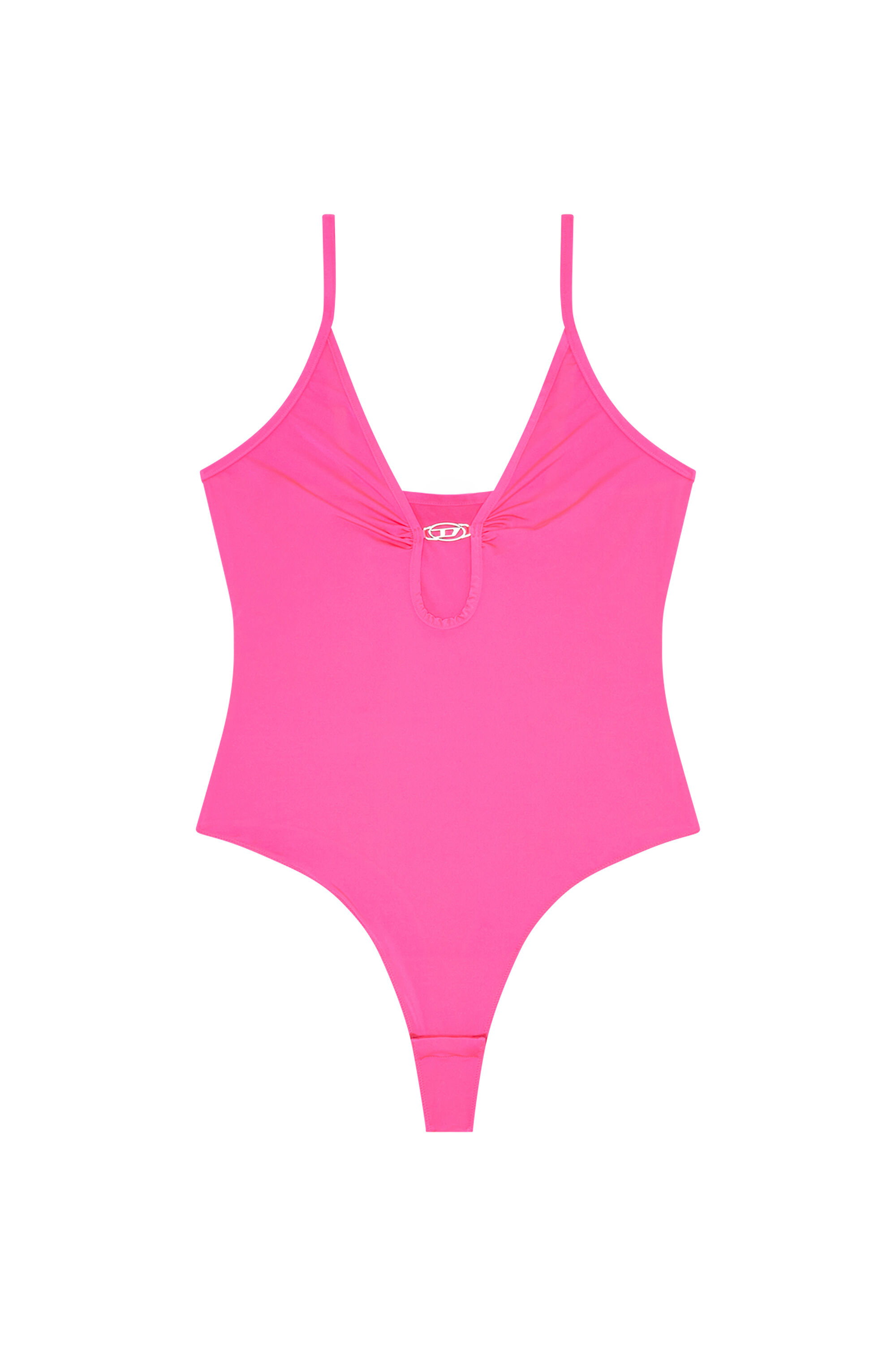 Women's Microfibre bodysuit with Oval D plaque | Pink | Diesel