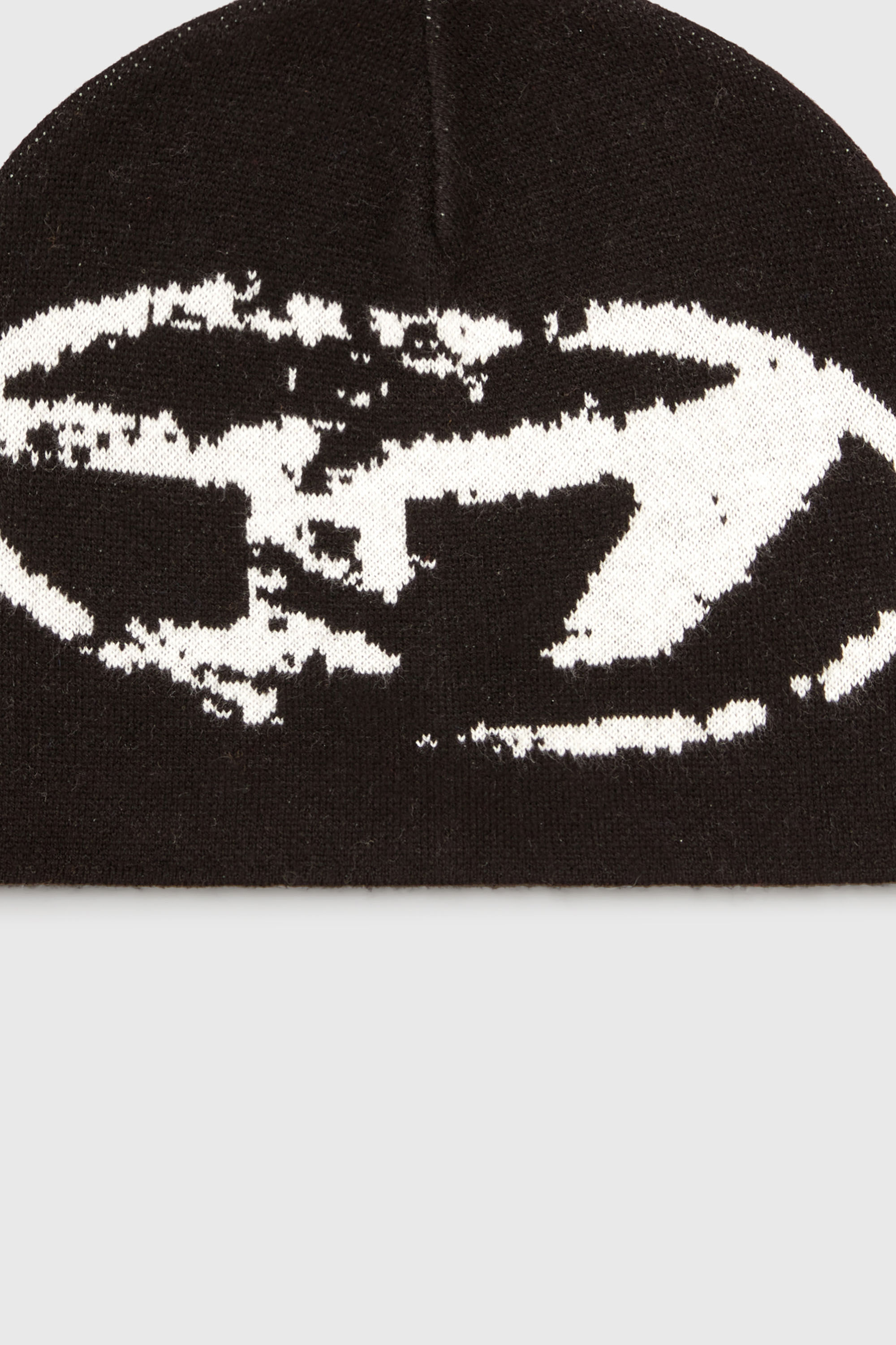 Women's Wool-blend beanie with Oval D logo | Black | Diesel