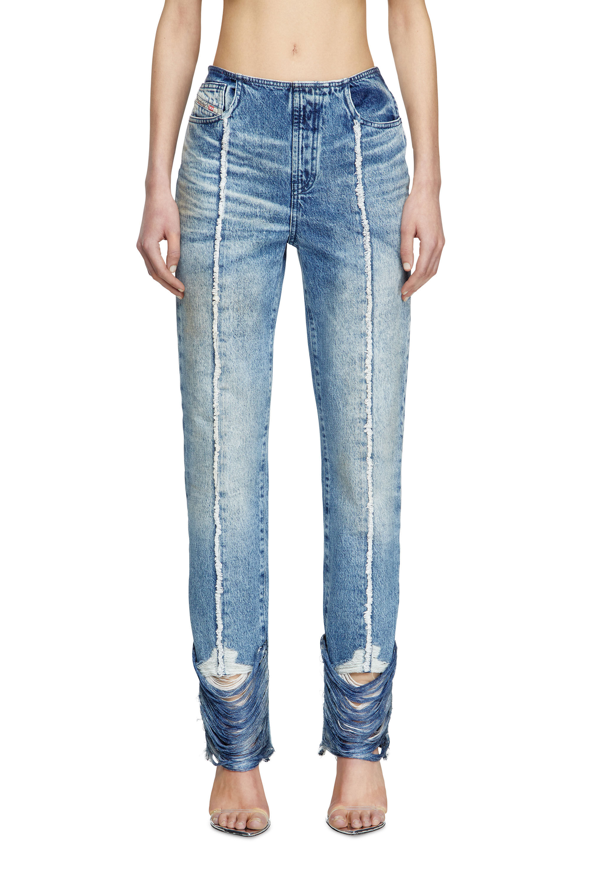 デニム・ジーパン DIESEL Women Denim Pants A179340CMBM Q DIESE 01 BLUE Women's Bootcut Jeans | Medium blue | Diesel D-Ginna