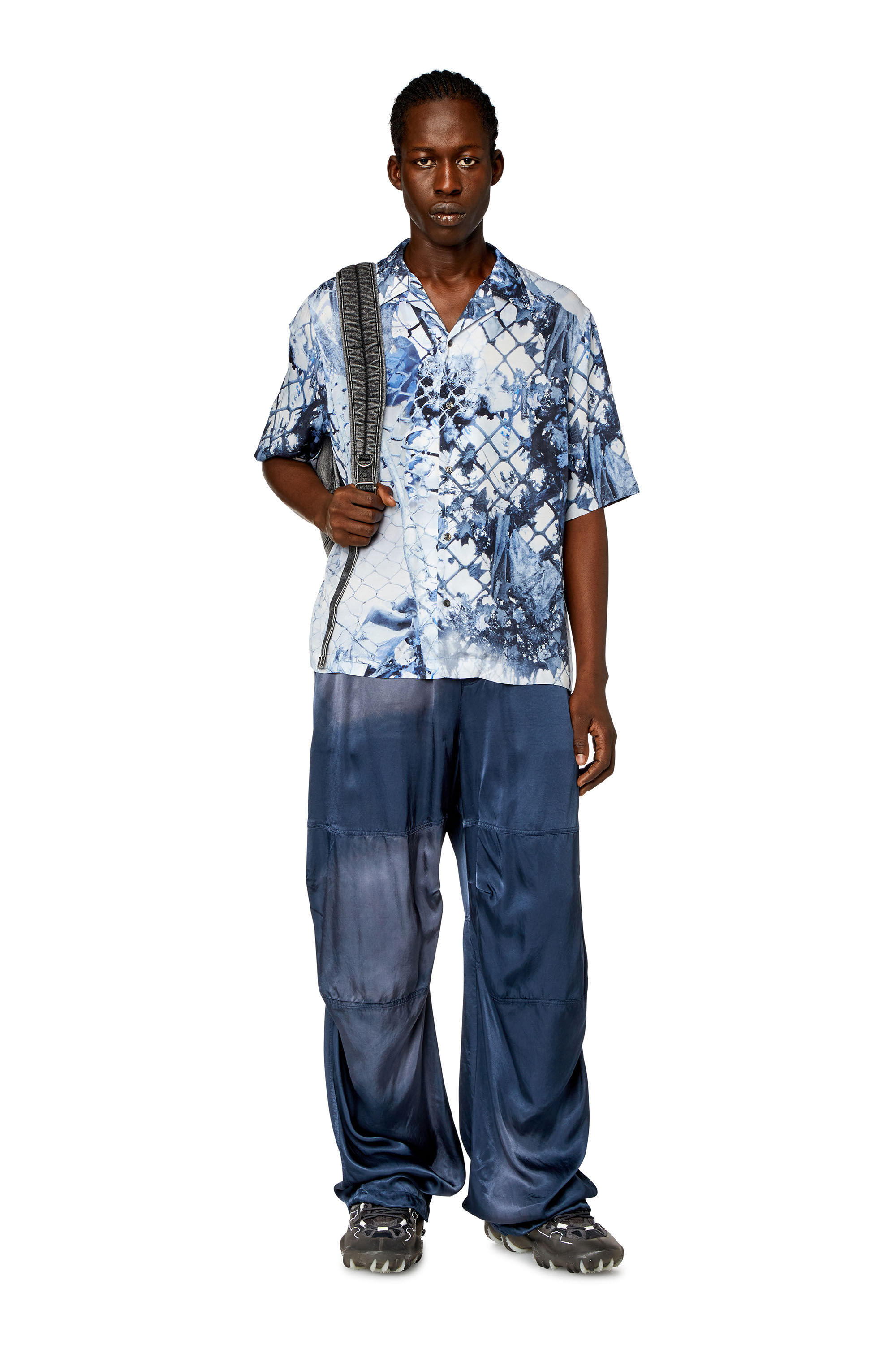 Men's Bowling shirt with abstract print | Multicolor | Diesel