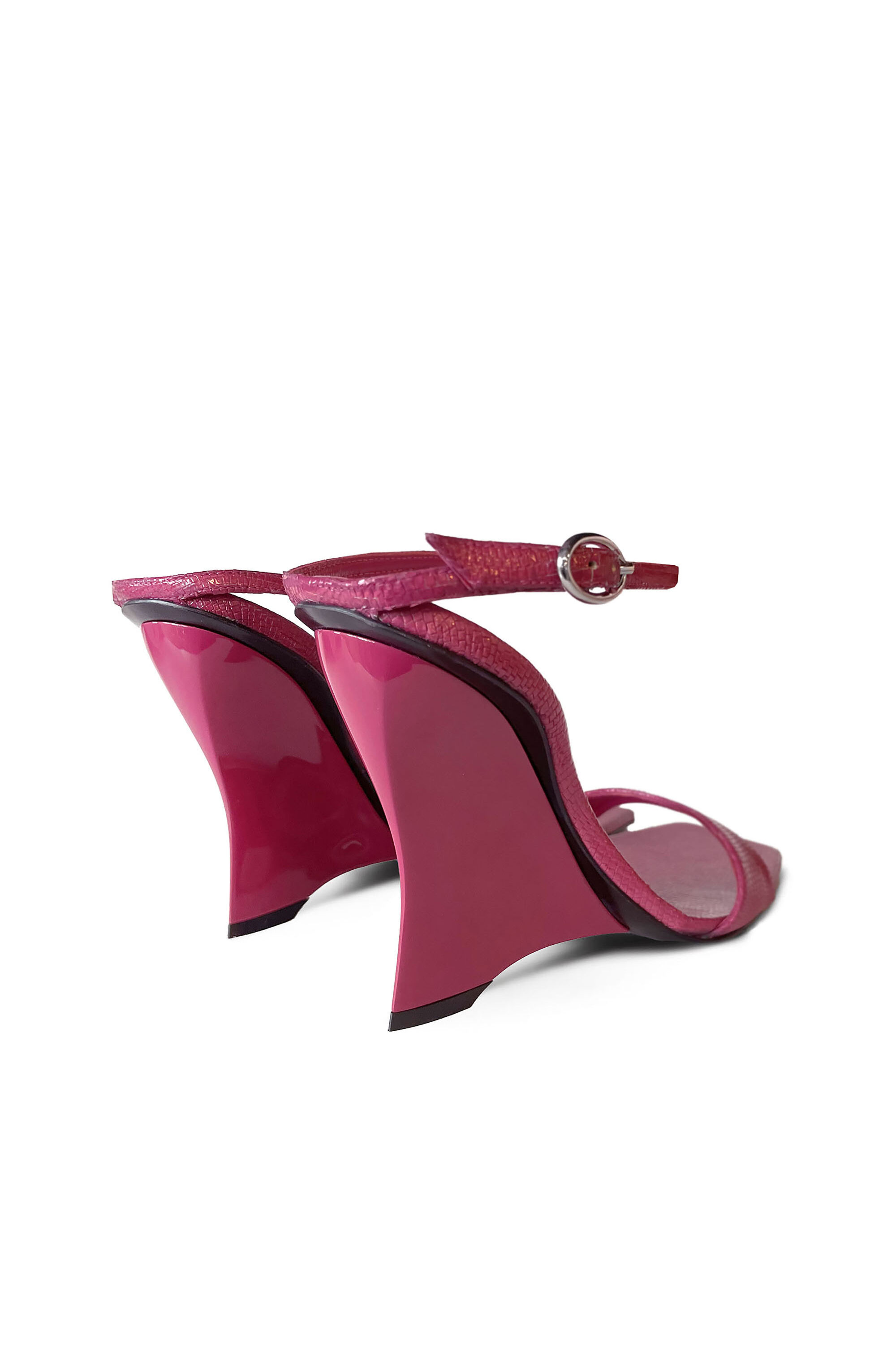Diesel - D-AMBER SANDAL WEDGE, Woman's D-Amber-Wedge sandals in lizard-effect leather in null - 4