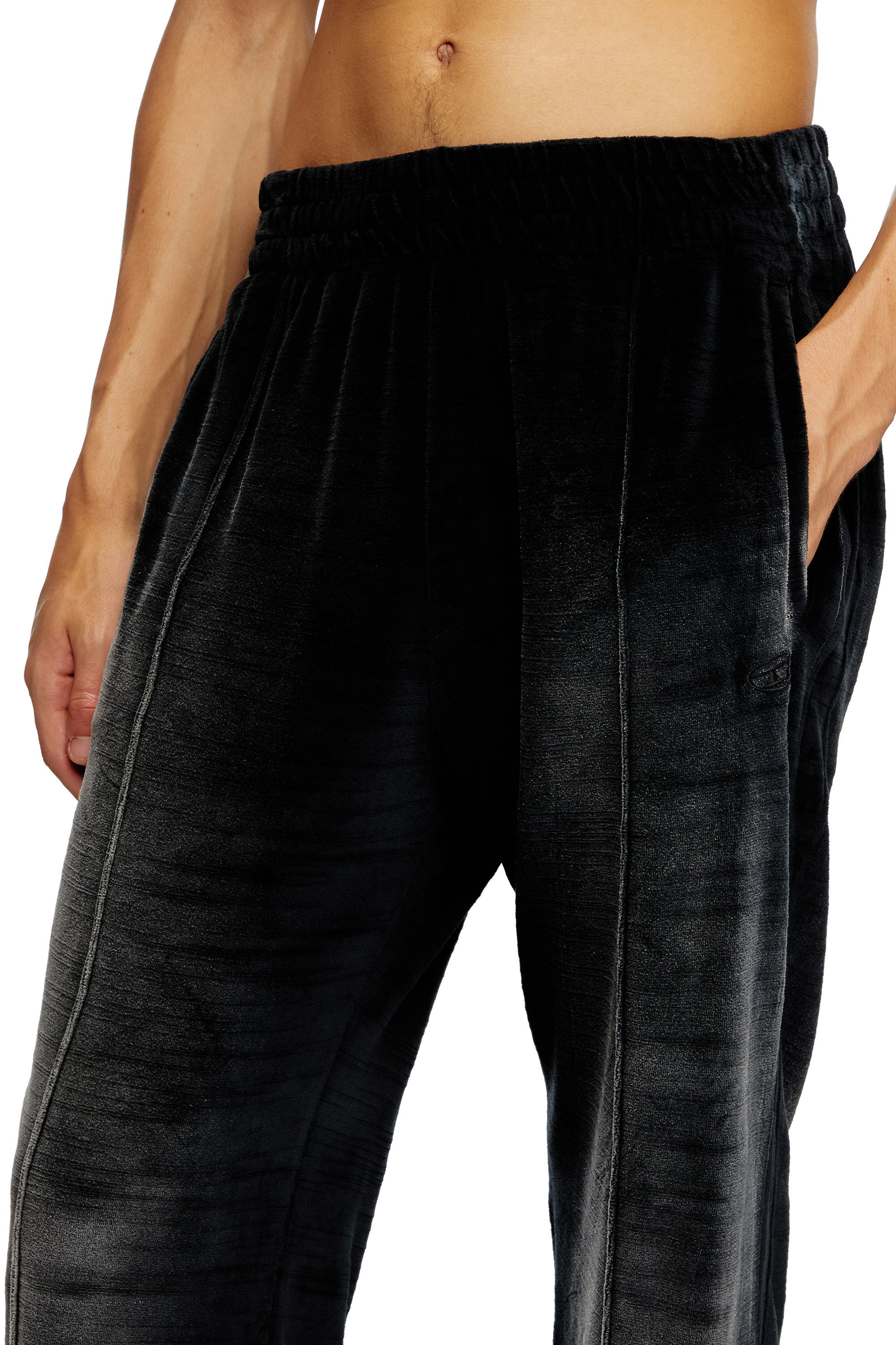 Men's Faded velvet track pants | Black | Diesel