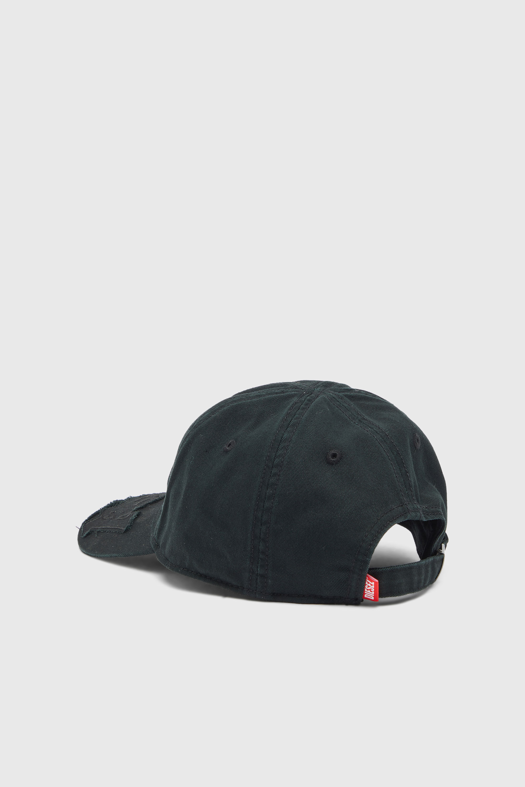 Diesel - C-RENEL, Unisex's Baseball cap with frayed logo patches in Black - 2
