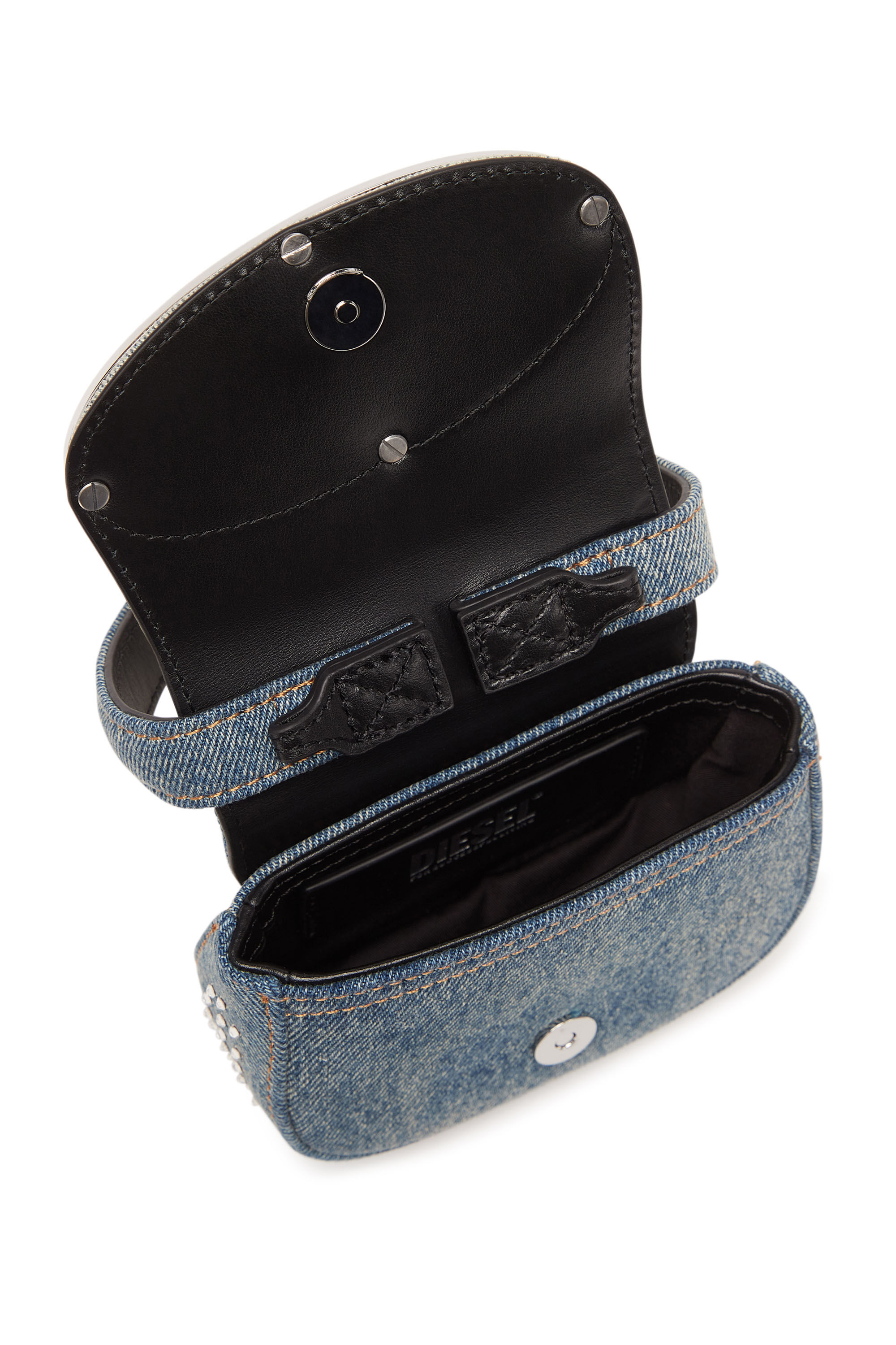 Women's 1DR XS - Iconic mini bag in denim and crystals