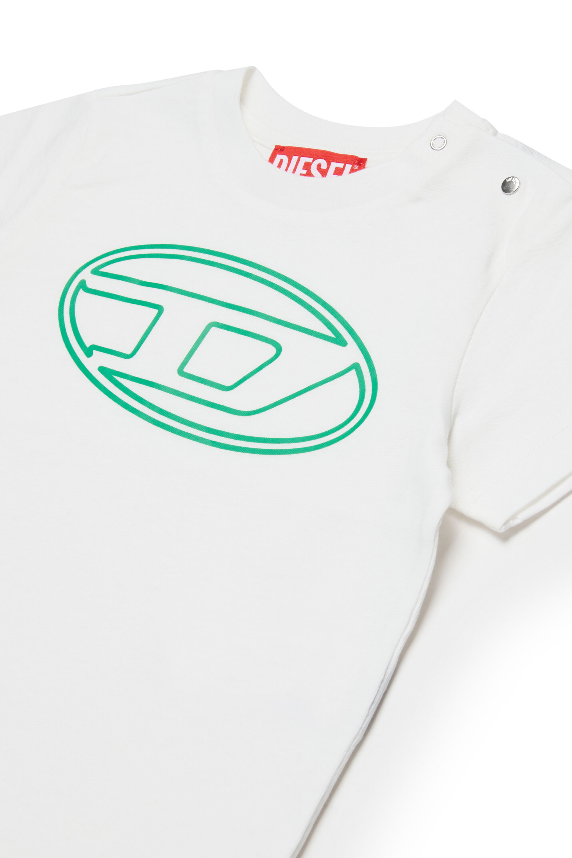 Diesel - TIMOTYB, Unisex's Cotton T-shirt with logo in White/Green - 3