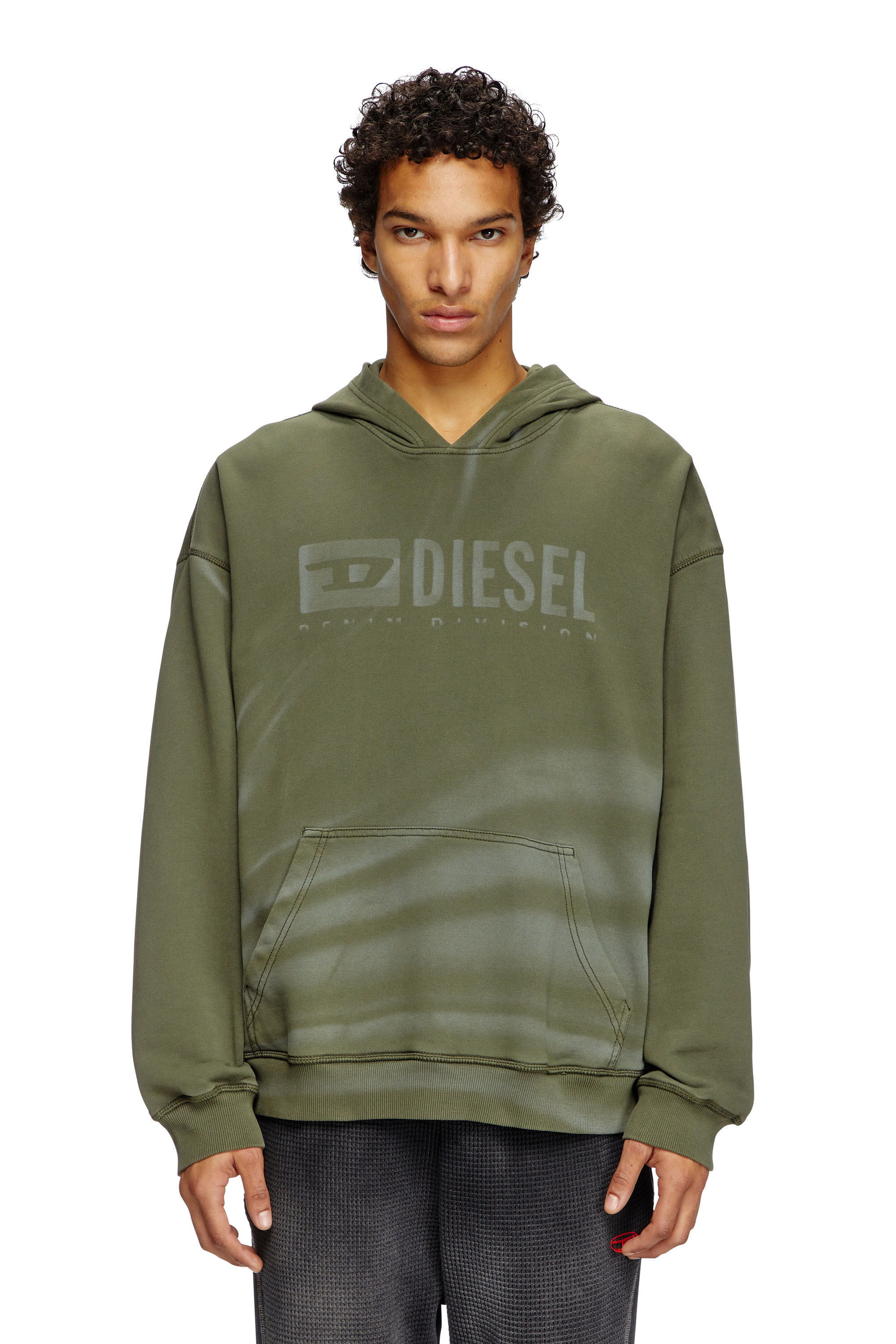 Men's Laser-faded logo hoodie | Green | Diesel