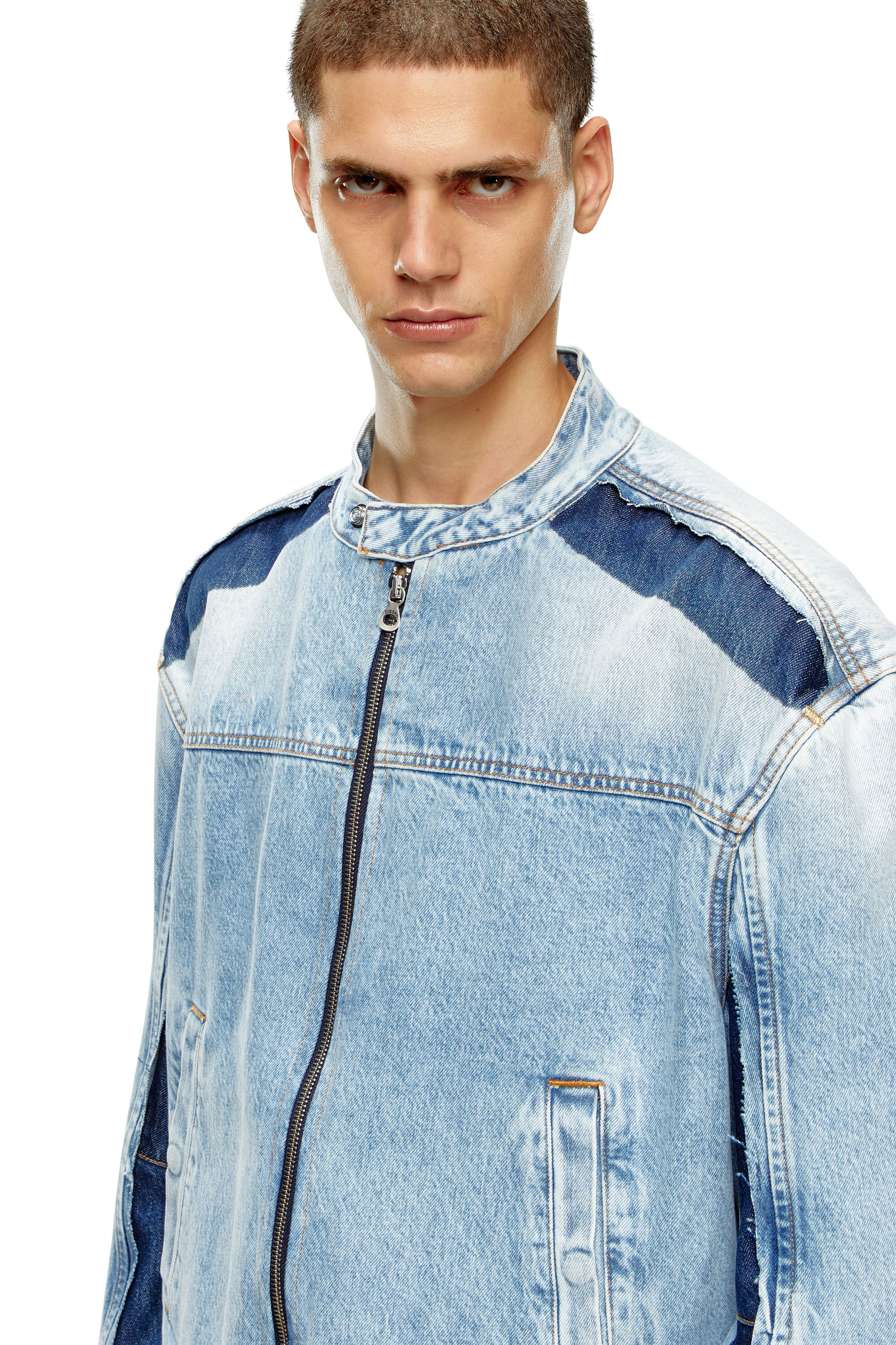 Men's Zipped Jacket in two-tone Denim | Blue | Diesel Denim Set