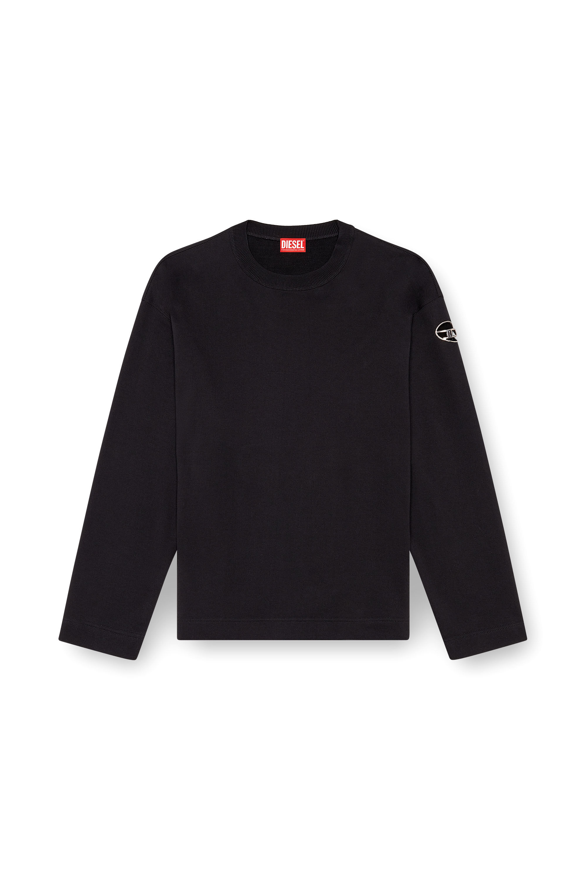 スウェット・トレーナー DIESEL S-Macs cotton sweatshirt Nero Men's Oversized sweatshirt with metallic logo | Black | Diesel