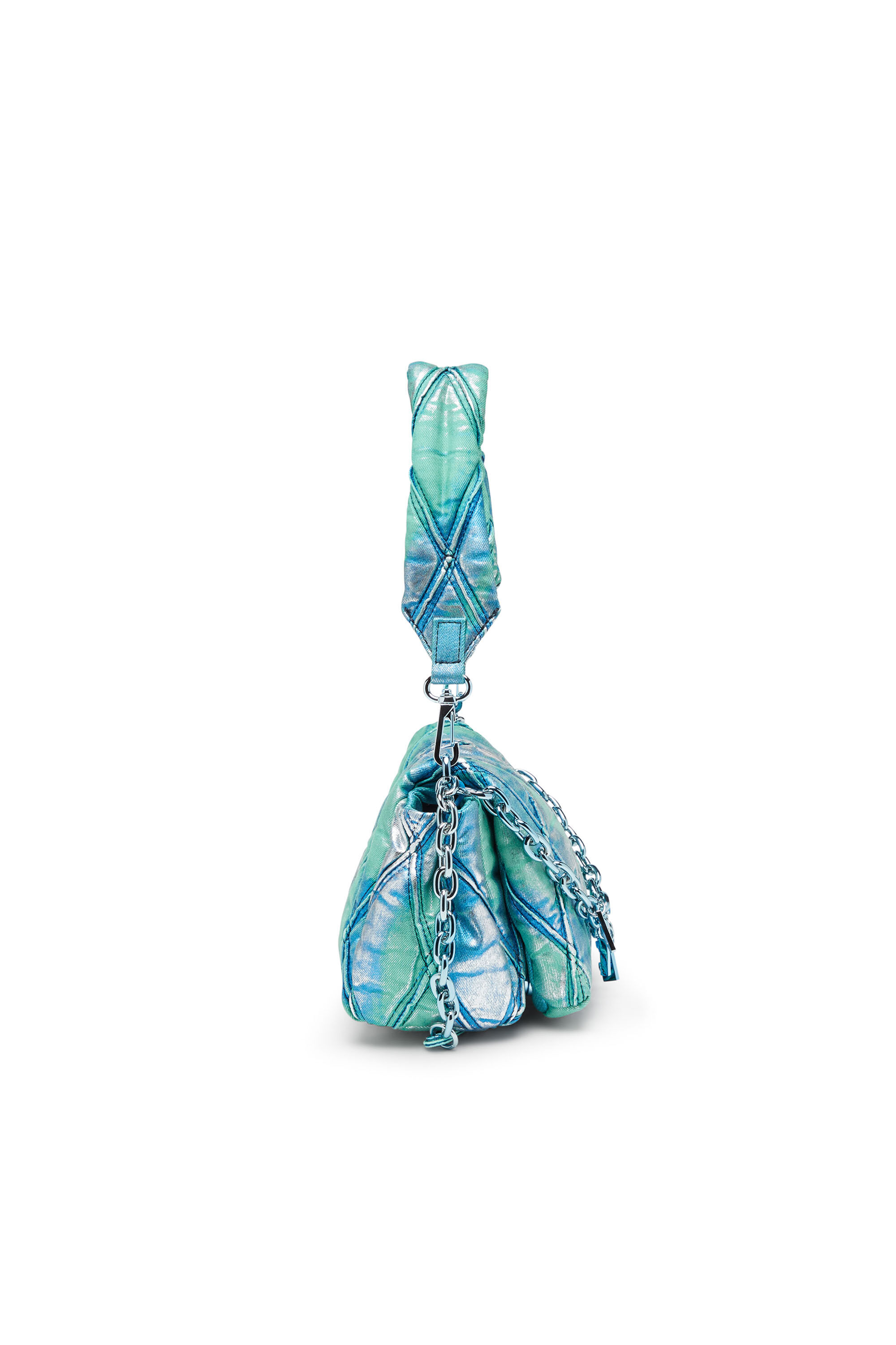 Women's Charm-D S-Small handbag in quilted pop colour denim | Blue | Diesel