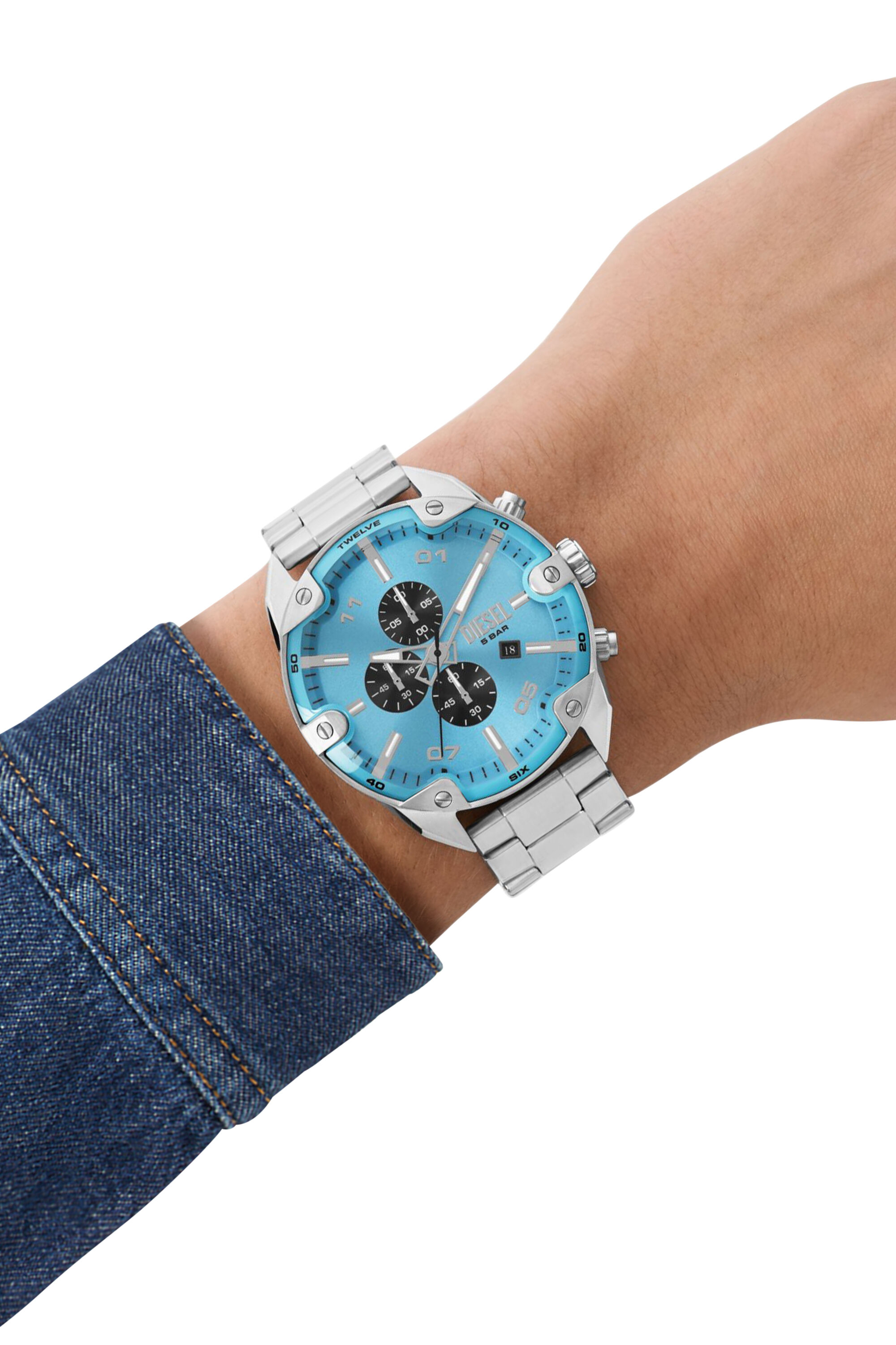 Men's Spiked chronograph stainless steel watch | Silver | Diesel