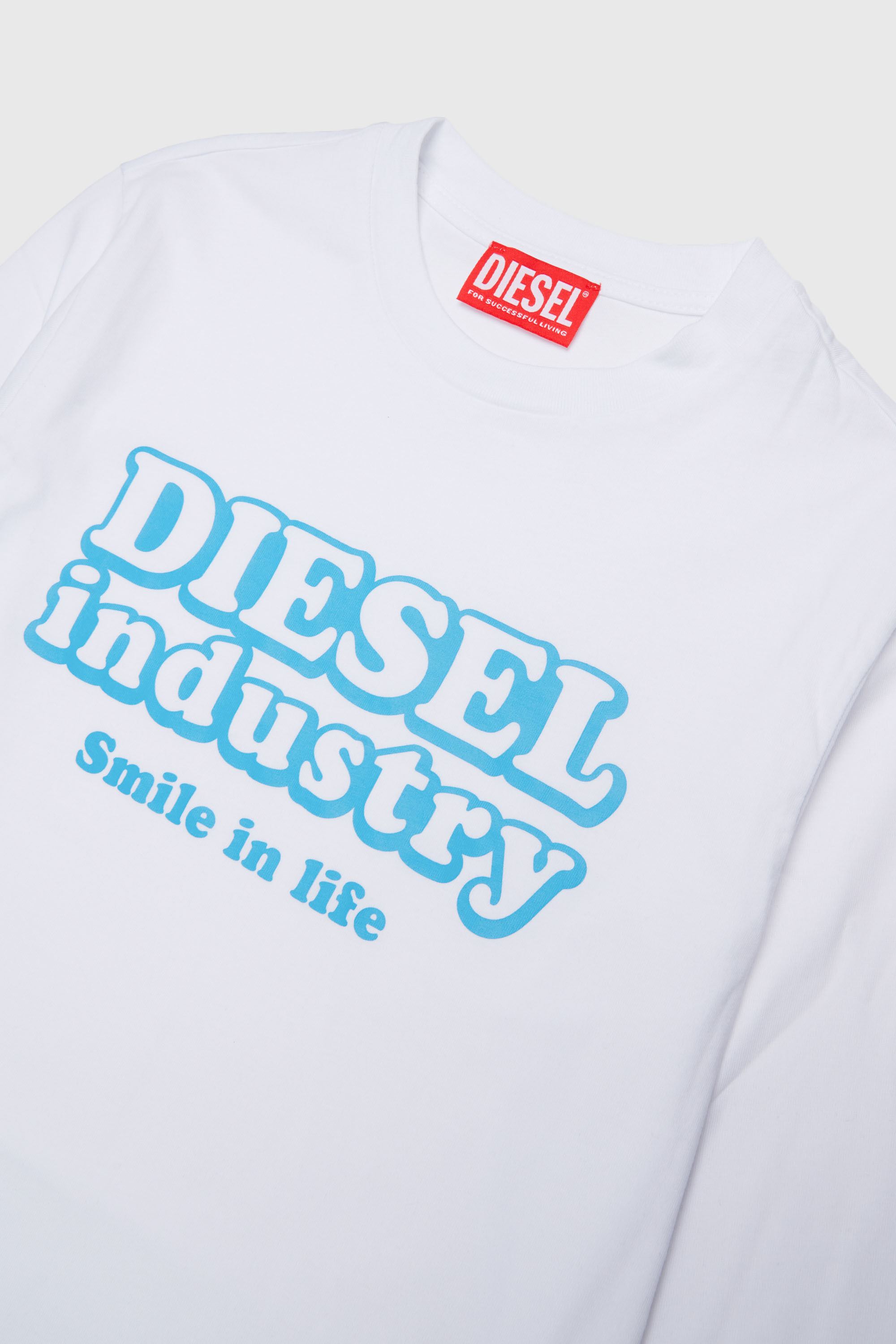 Diesel - TLODIMLS OVER, Man's Long-sleeve T-shirt with Diesel Industry print in White - 3