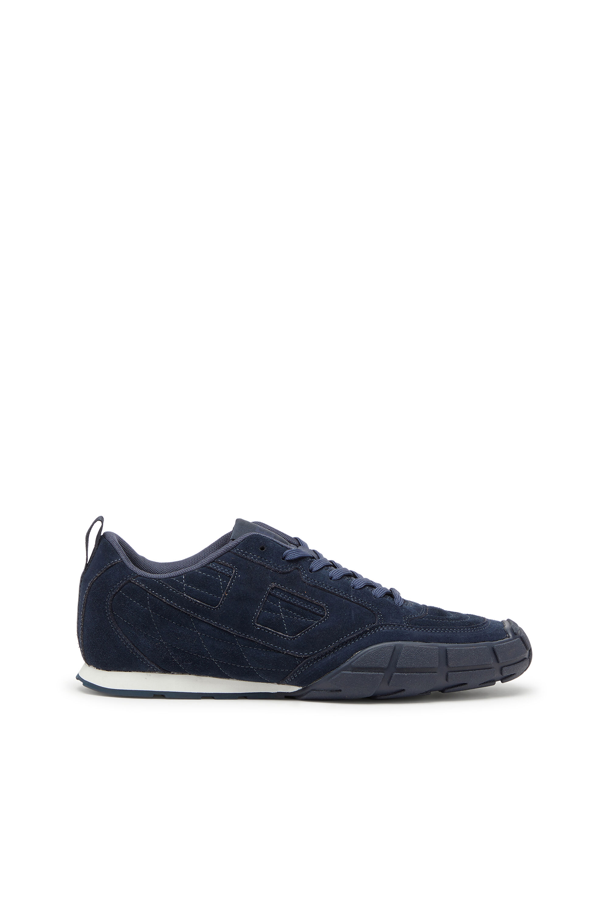 Diesel - S-PAGODHA LOW, Man's S-Pagodha-Quilted suede sneakers in Dark Blue - 1
