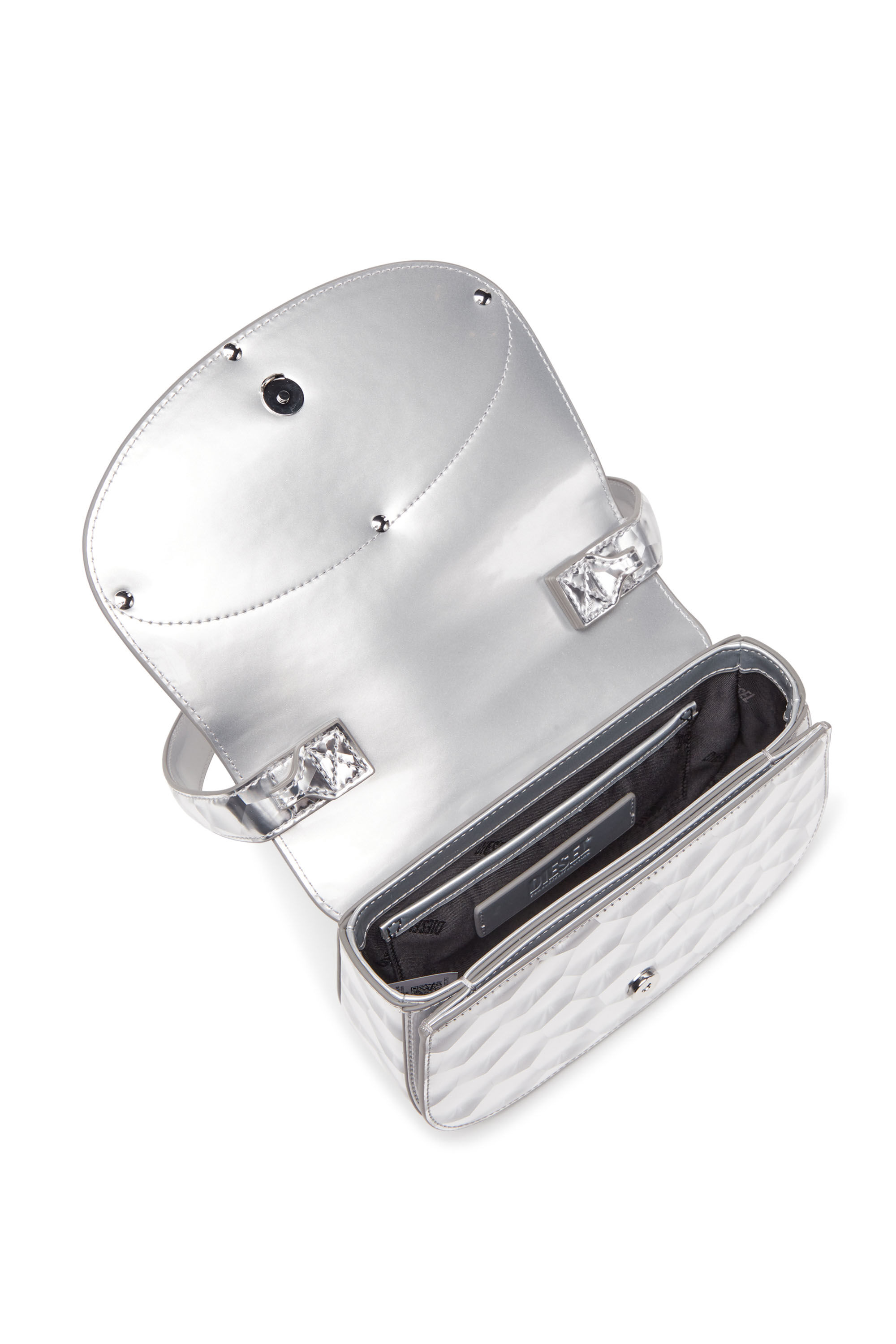 Women's 1DR-Iconic shoulder bag with mirror effect | Silver | Diesel