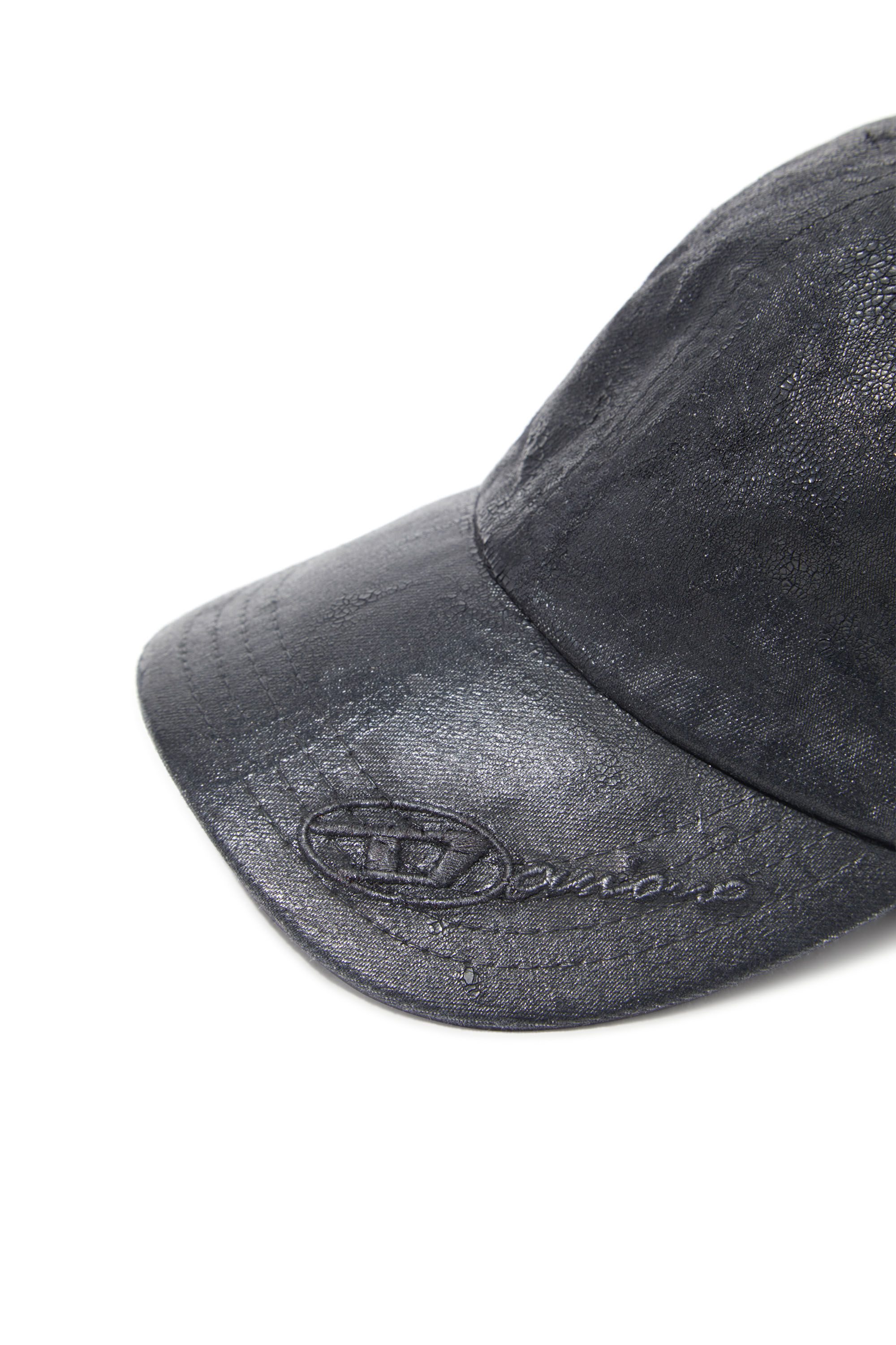 Women's Baseball cap in coated denim | Black | Diesel