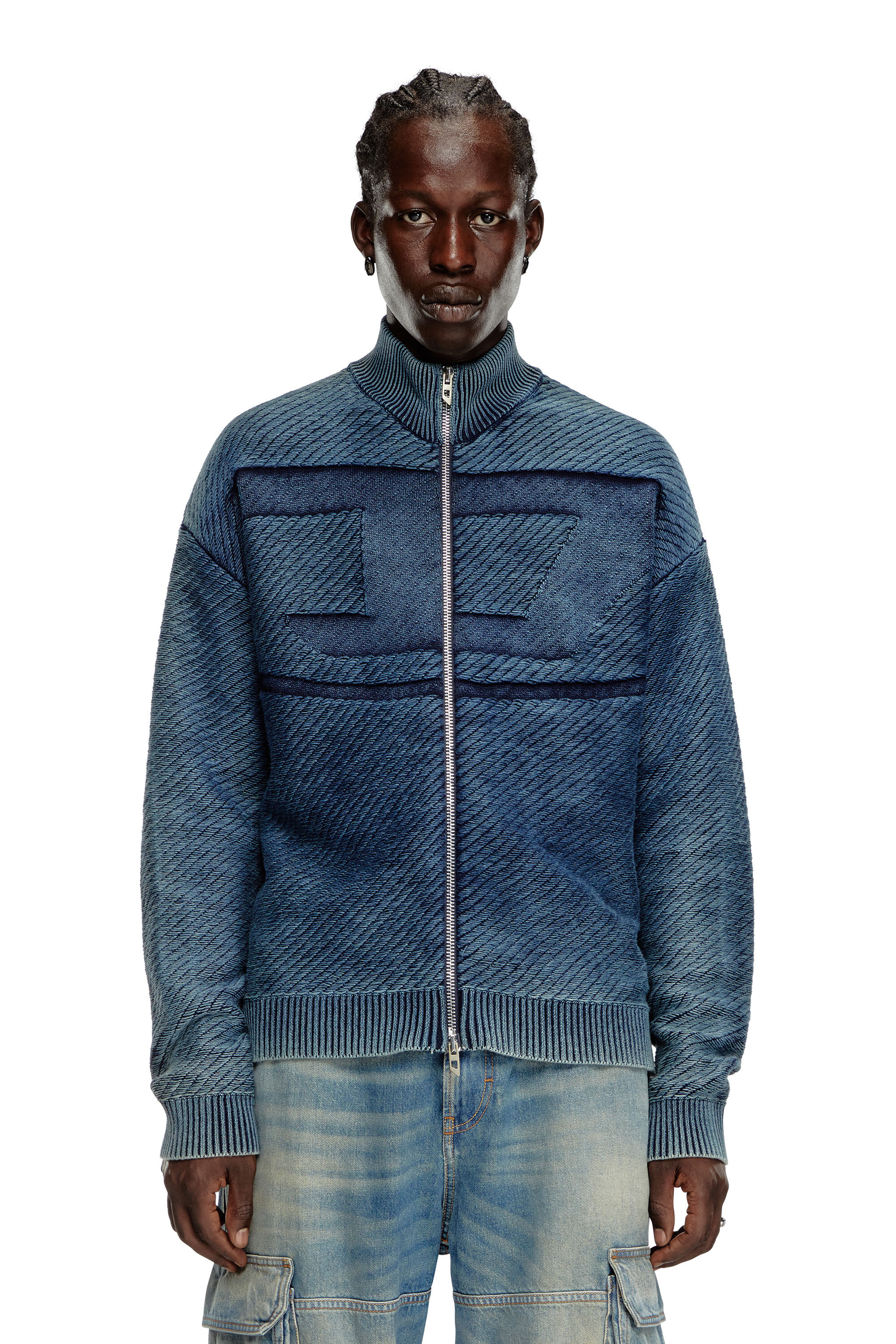 Denim cardigan mens sales