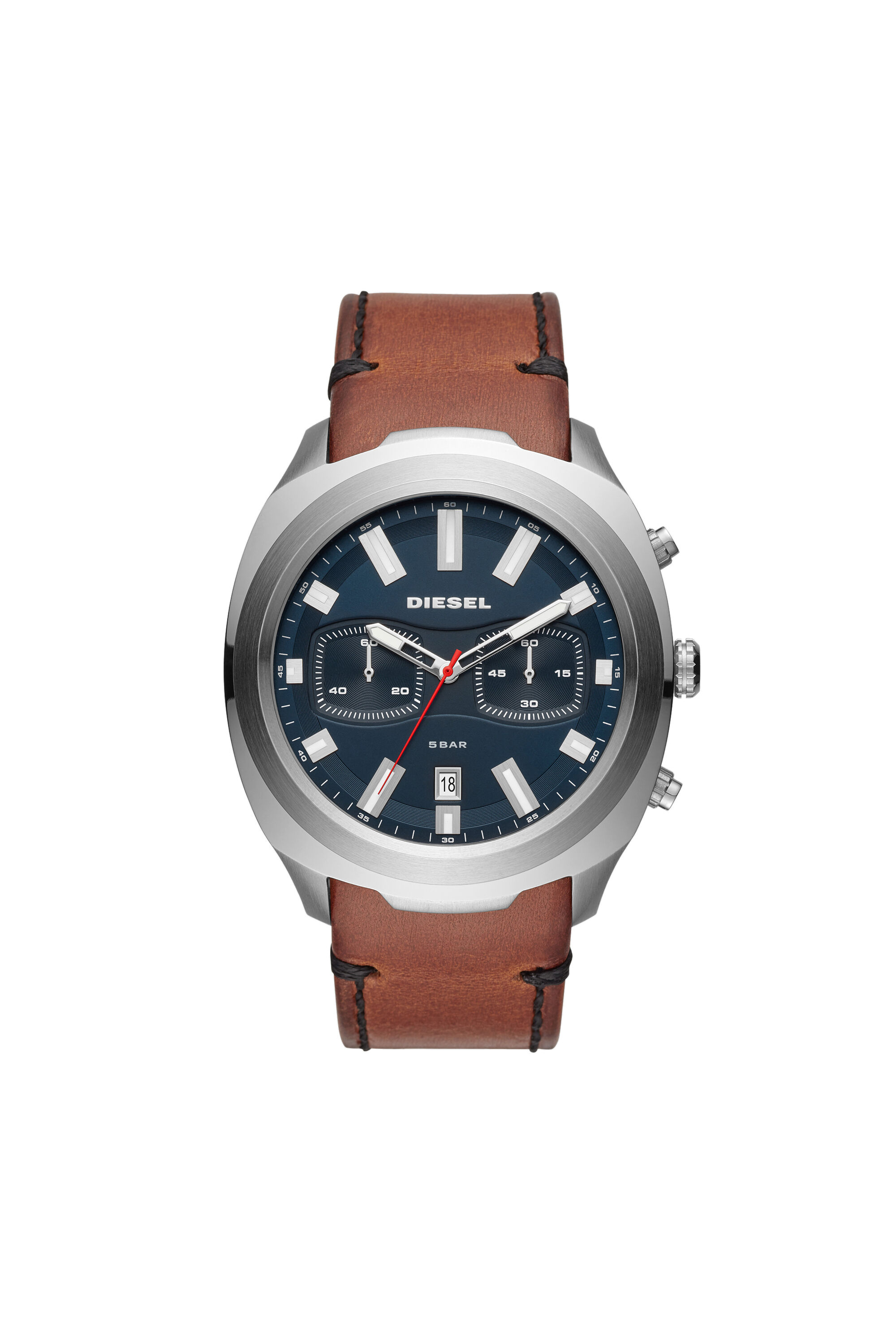 DZ4508 Man Tumbler chronograph brown leather watch Diesel