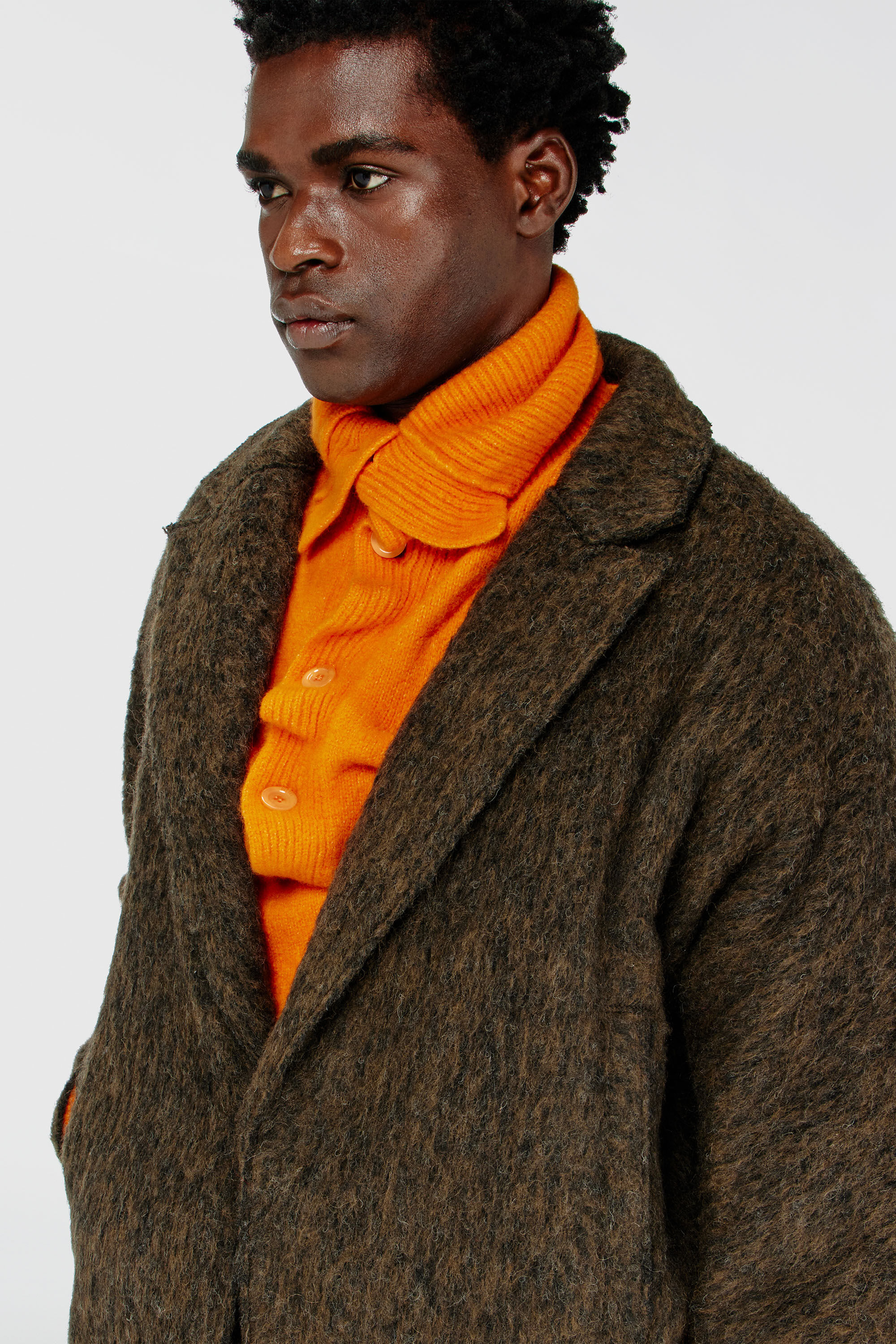 Men's Coat in wool and alpaca blend | Brown | Diesel TR