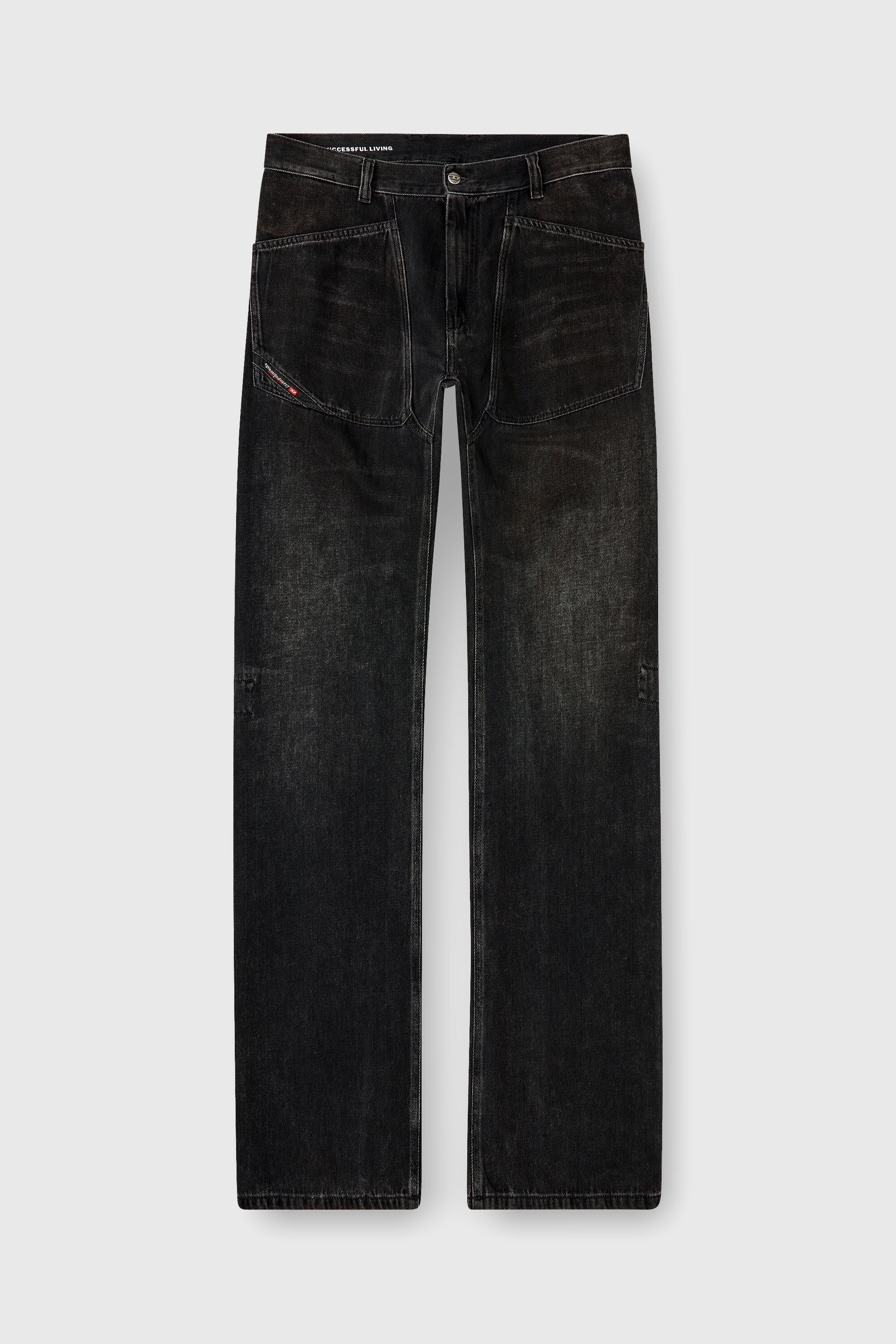 Men's Relaxed Jeans | Regular Waist D-ZetaBlack/Dark grey | Diesel TR