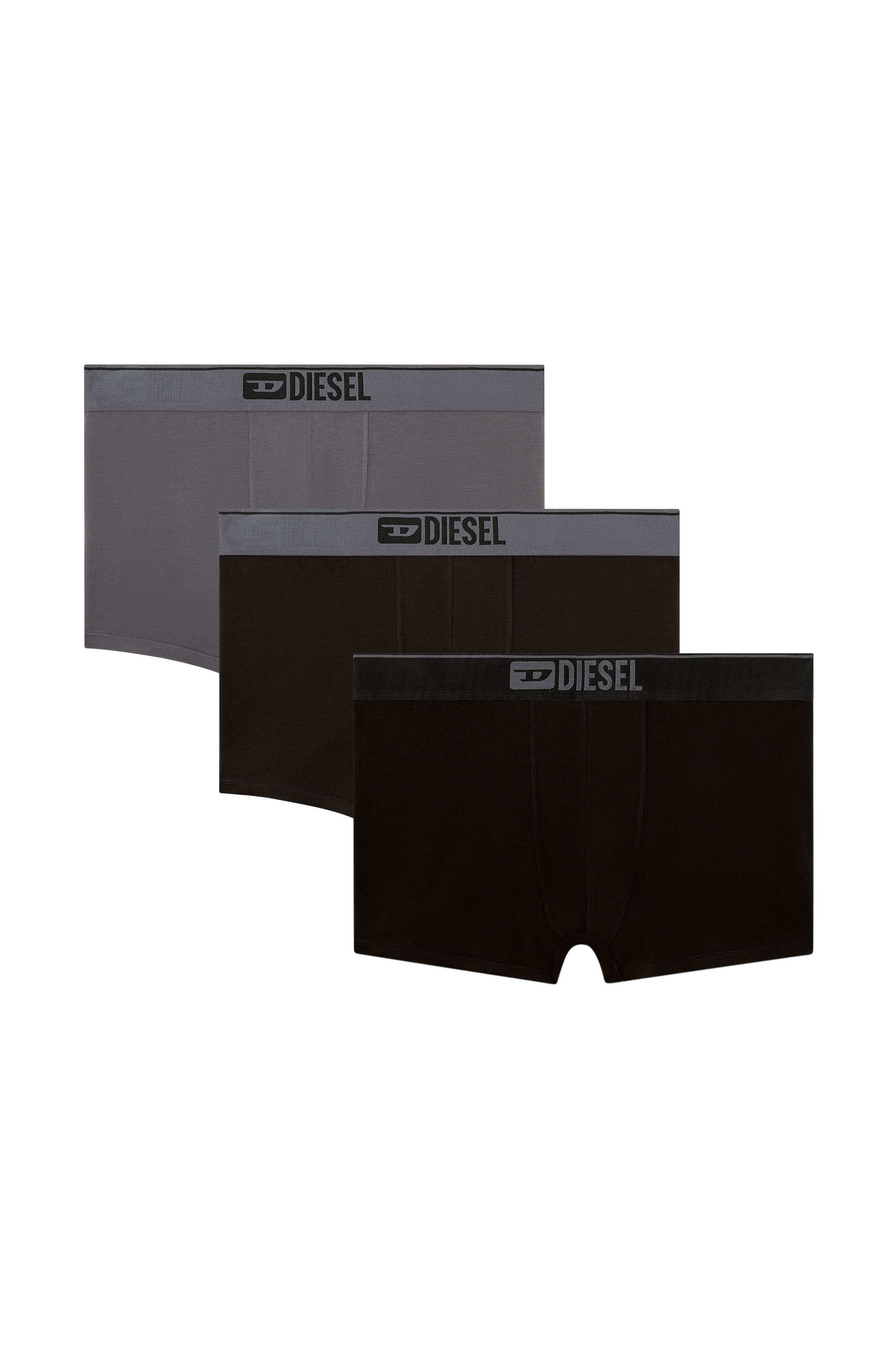 Diesel - UMBX-DAMIENTHREEPACK, Man's Three-pack of plain boxer in Black/Grey - 2
