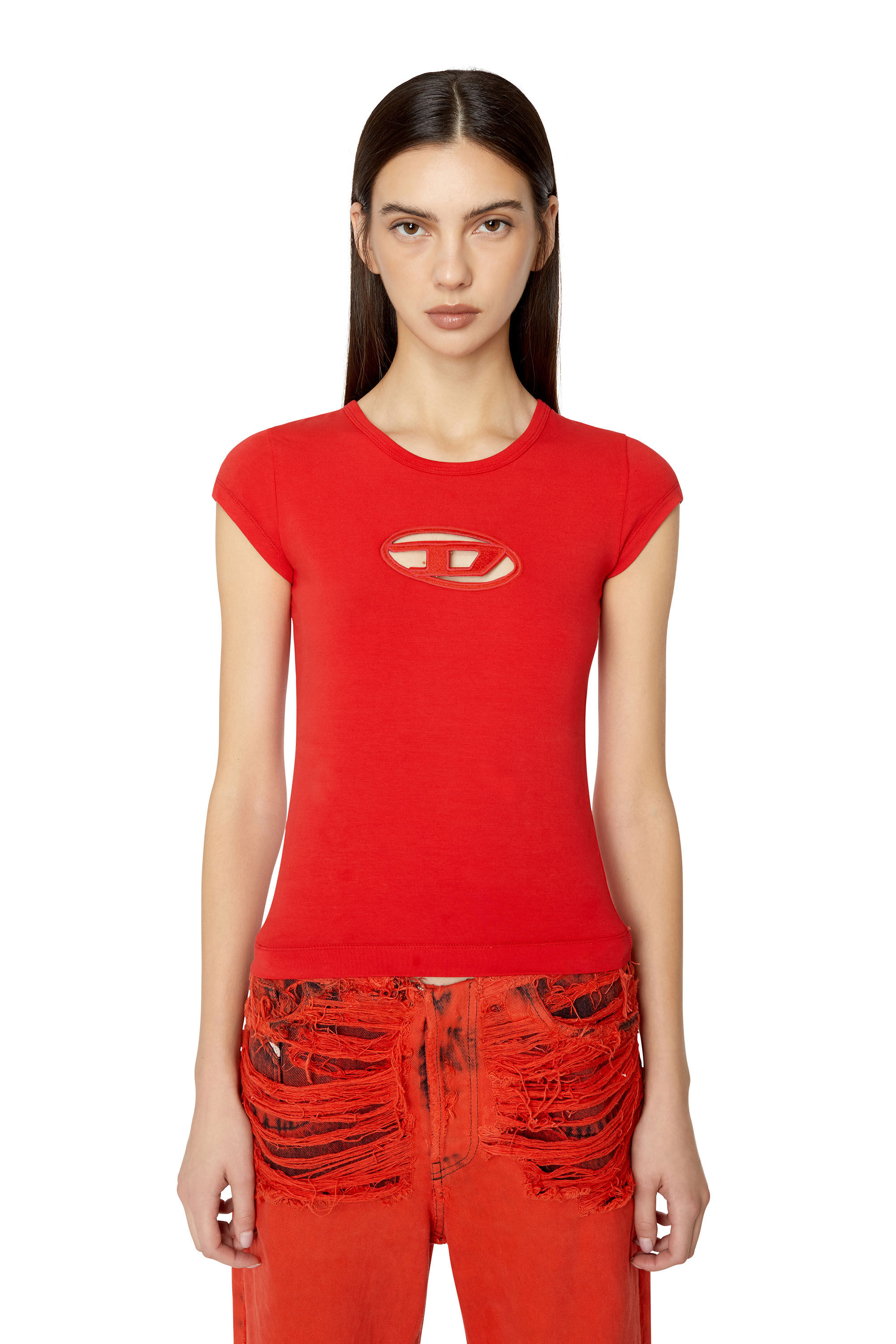 T-ANGIE Woman: T-shirt with peekaboo logo | Diesel