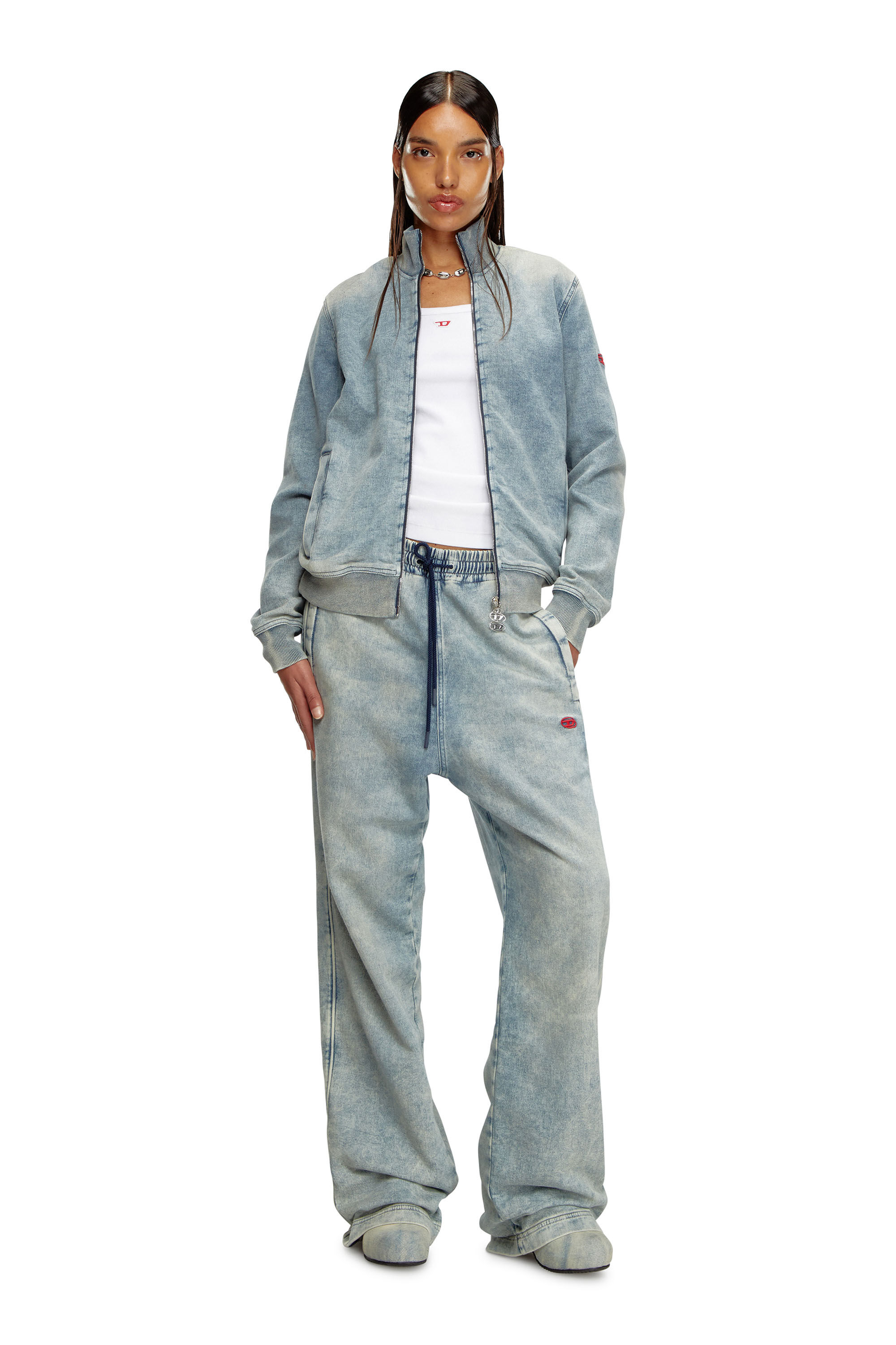 Women's Zip-up sweater in Track Denim | Blue | Diesel