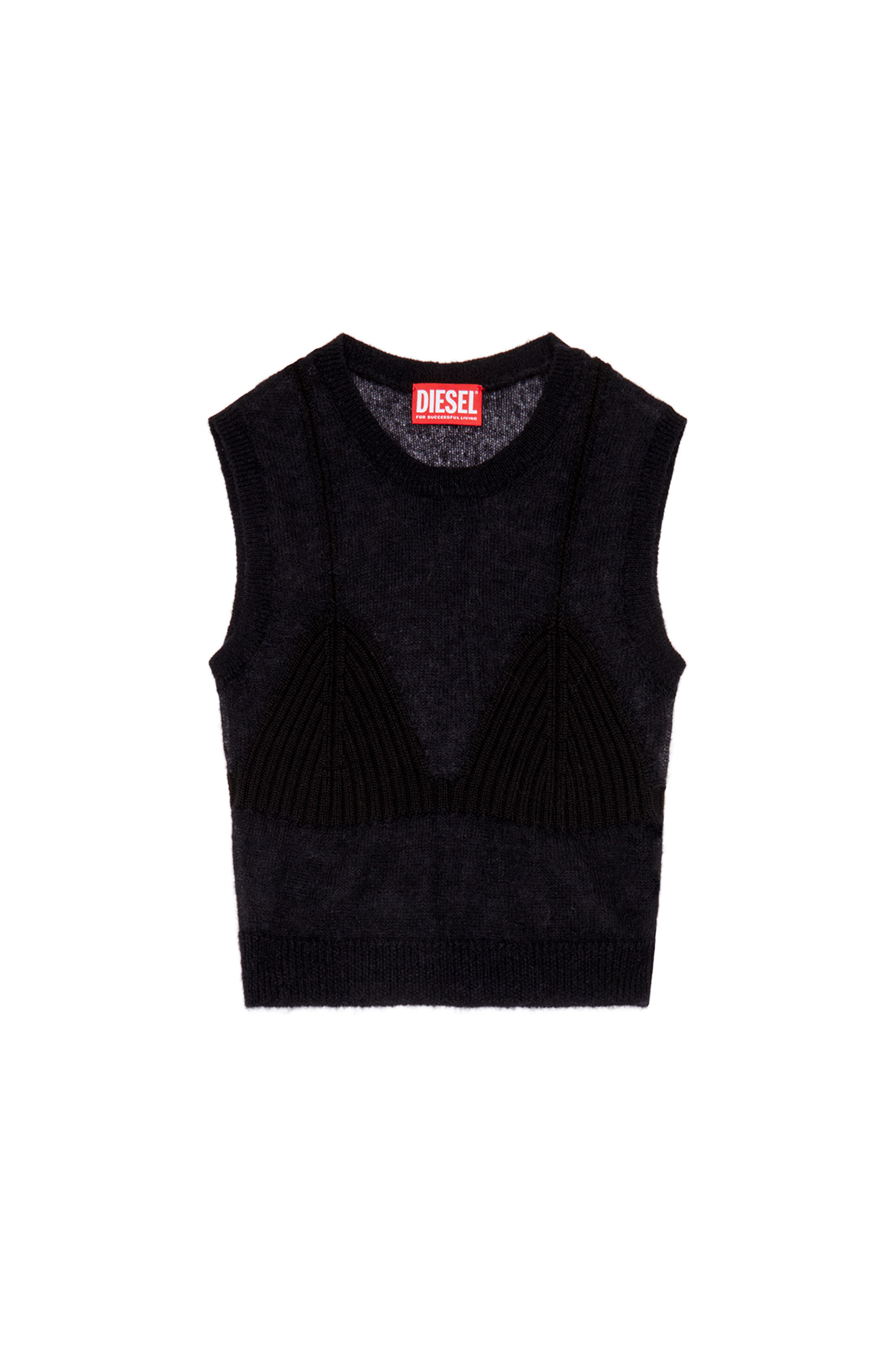 Ameri（アメリ）の「SWITCHING CHECK KNIT TOP（ニット/セーター