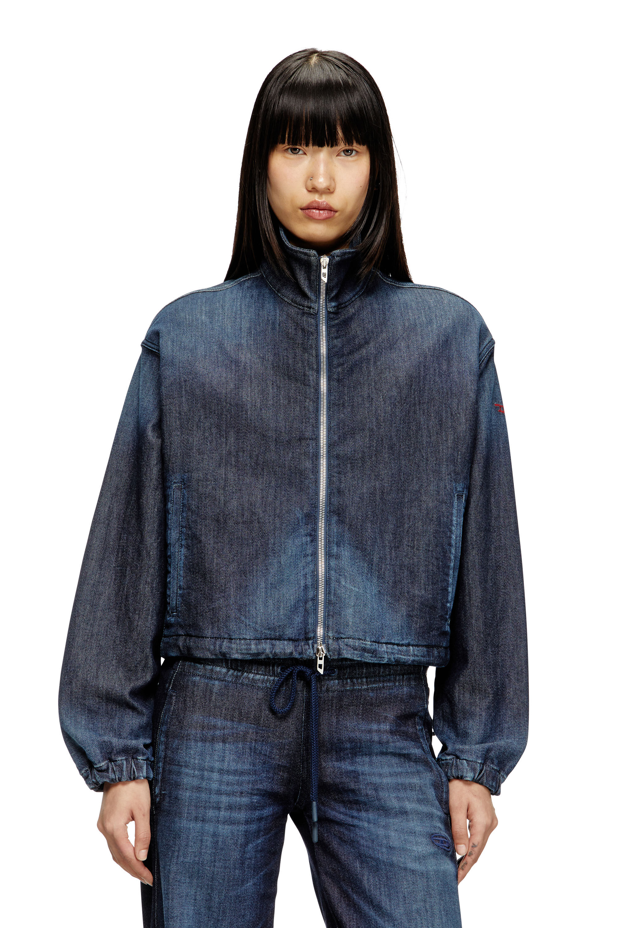 Women's High-neck JoggJeans jacket | Blue | Diesel