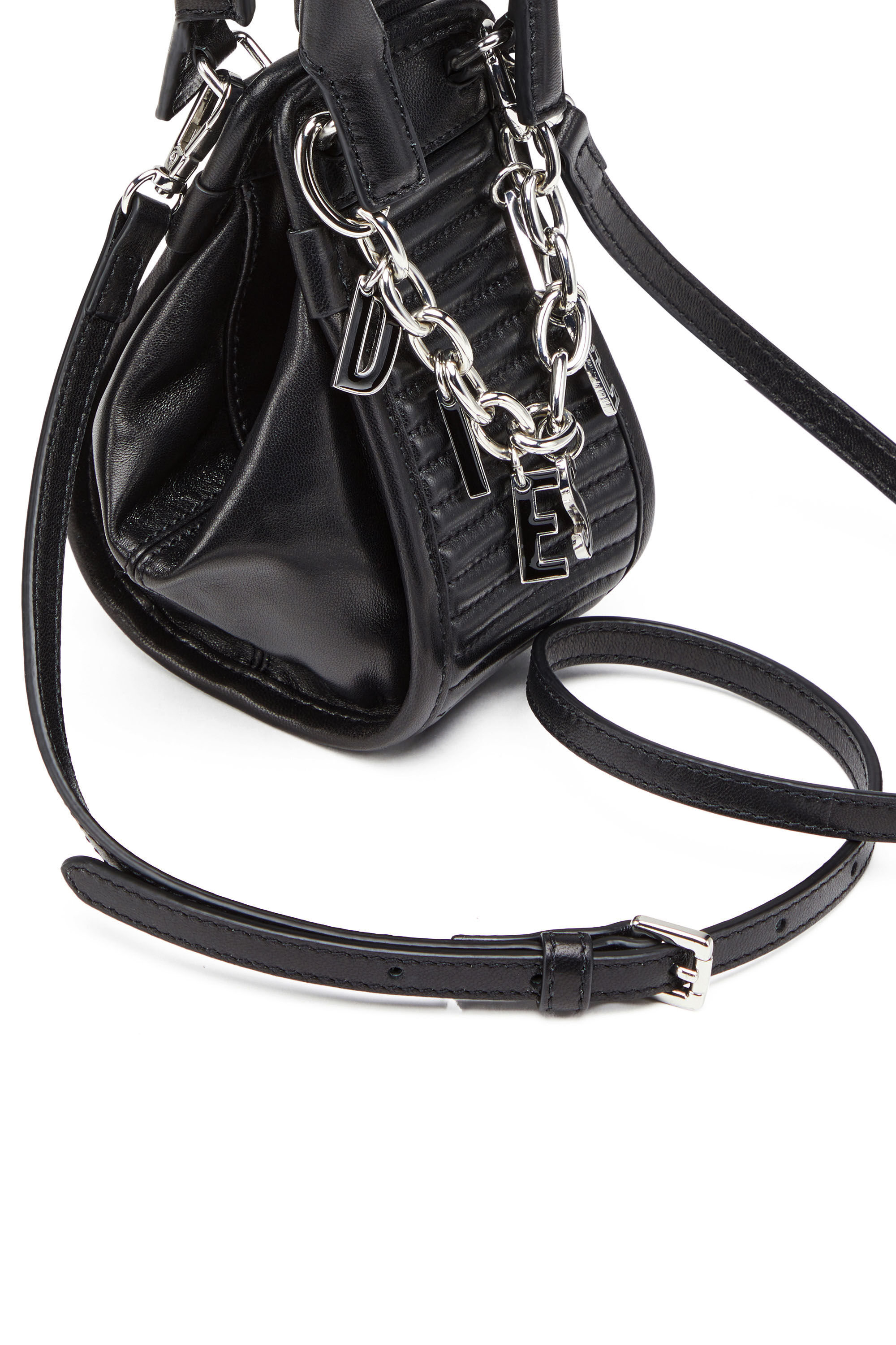 Women's D-Vina-RR XXXS - Mini bag in quilted leather | Black | Diesel