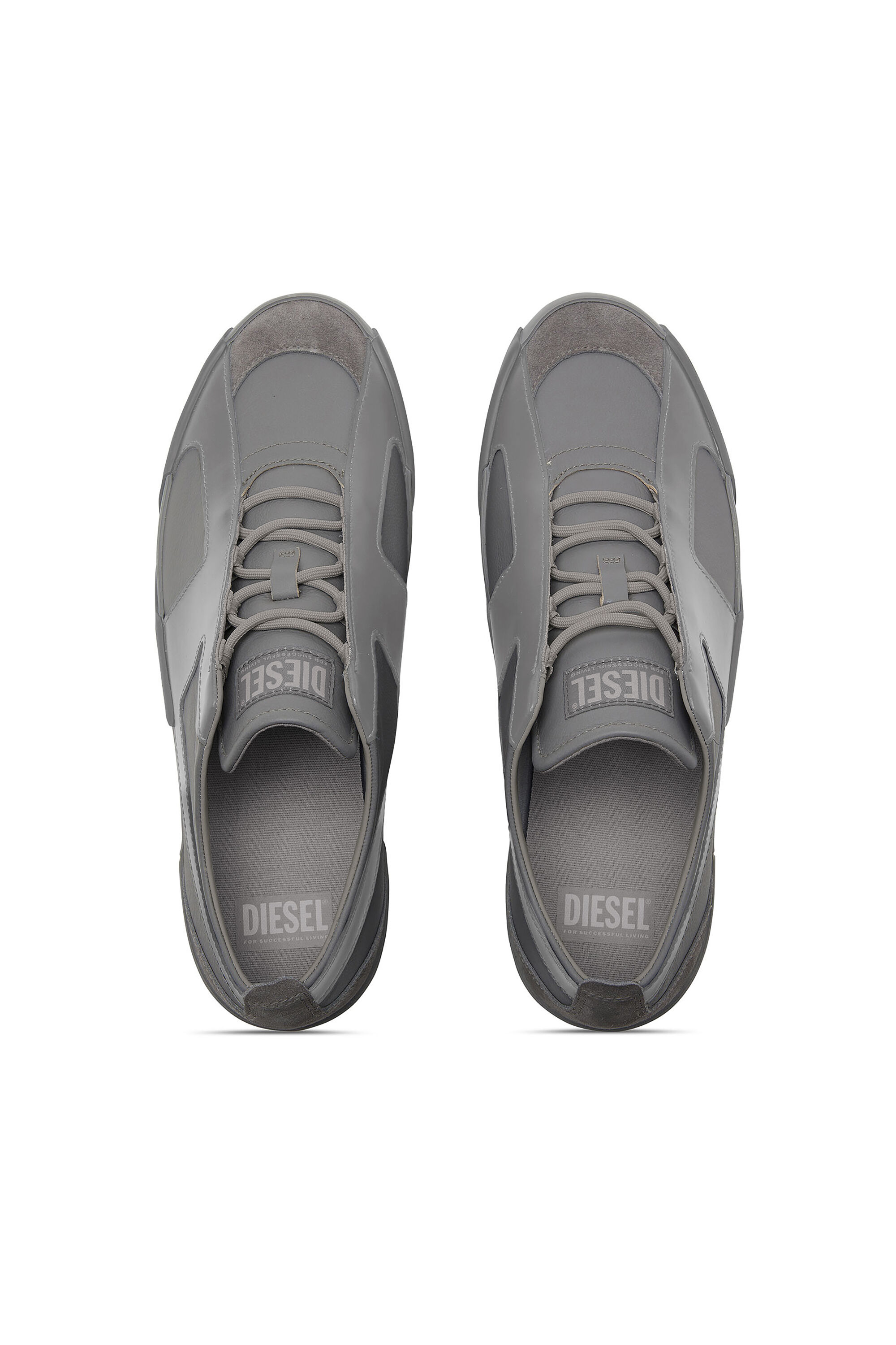 Diesel - S-SLANTE-D LOW, Man's S-Slante-D-Sneakers in suede and leather with D logo in null - 4