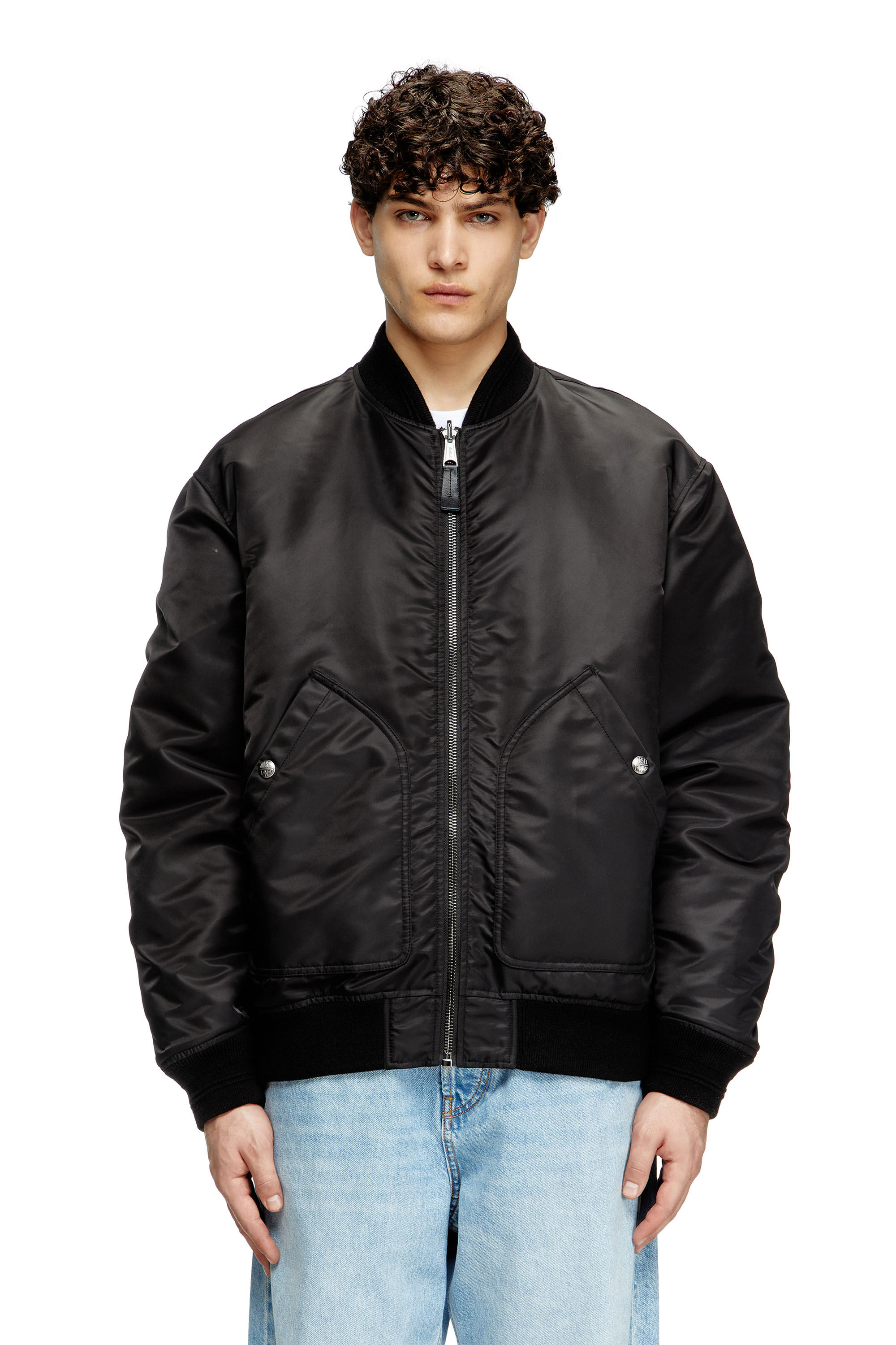 【現金特価】 with nylon padded in Bomber Men's Oval Diesel | Black | D ジャケット・アウター