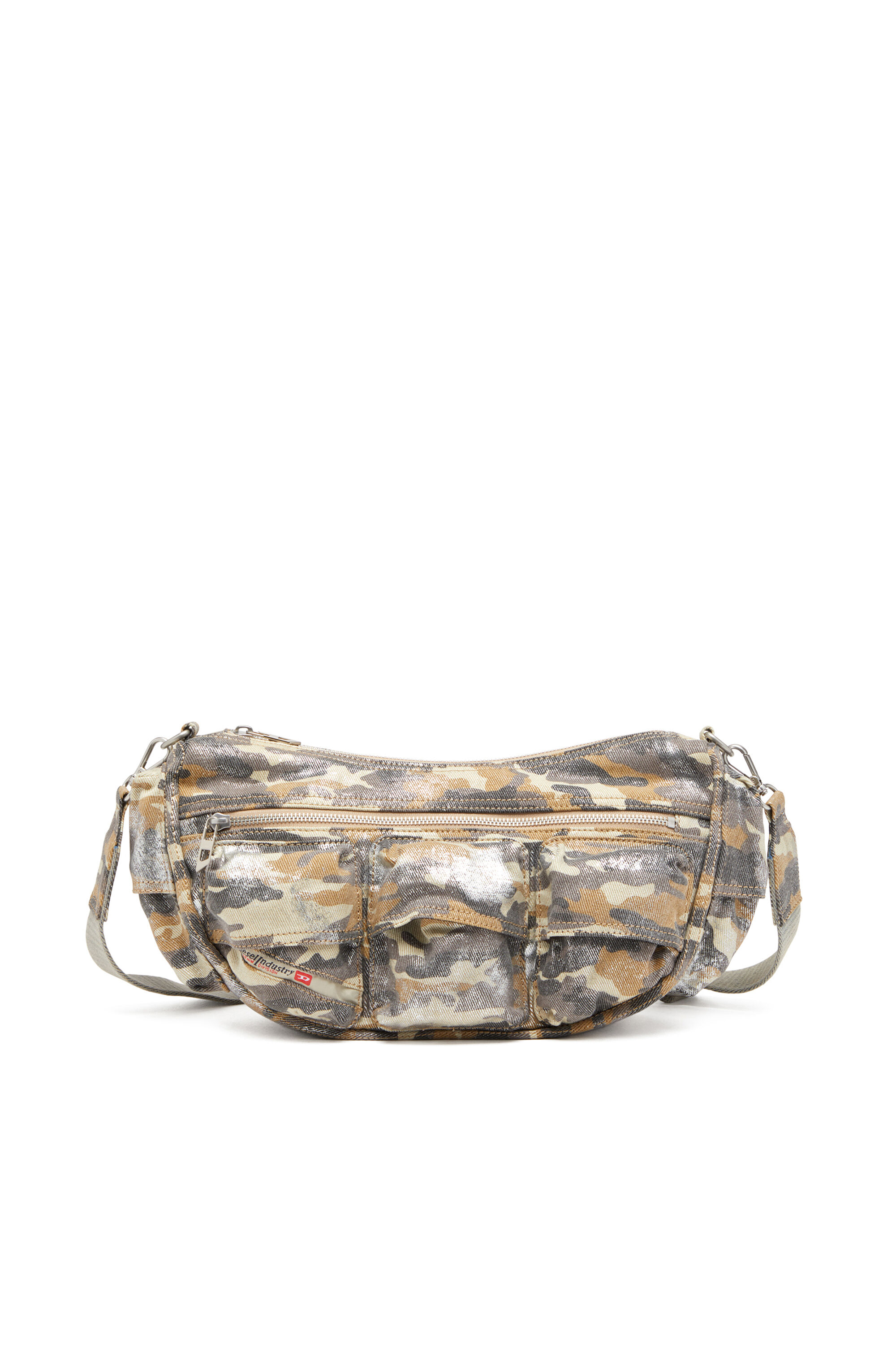 バッグ DIESEL MULTI-PKTS SHOULDER BAG X Women's Multi-Pkts-Multipocket bag in metallic camo twill