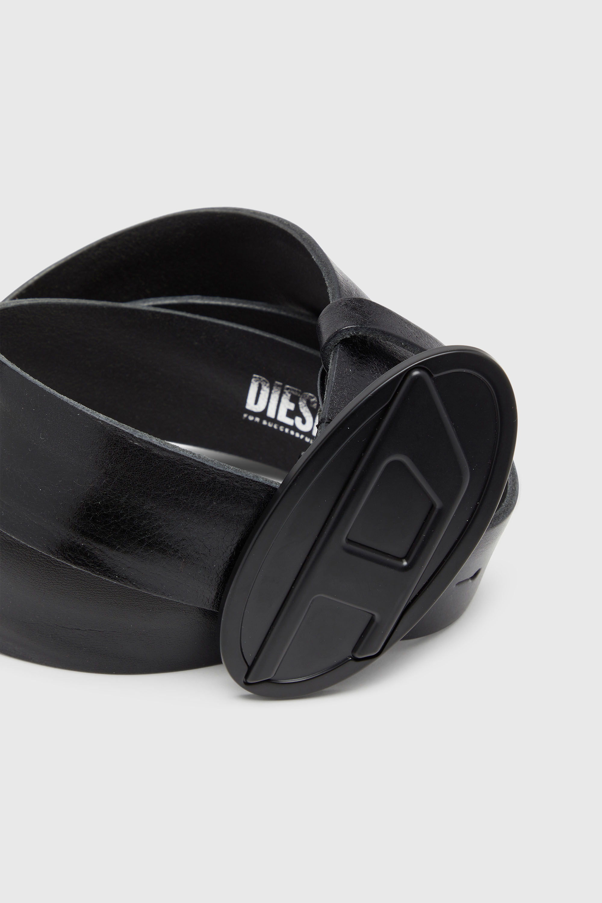 Diesel - B-1DR 2.0, Man's 4cm belt in waxed leather in Black - 3
