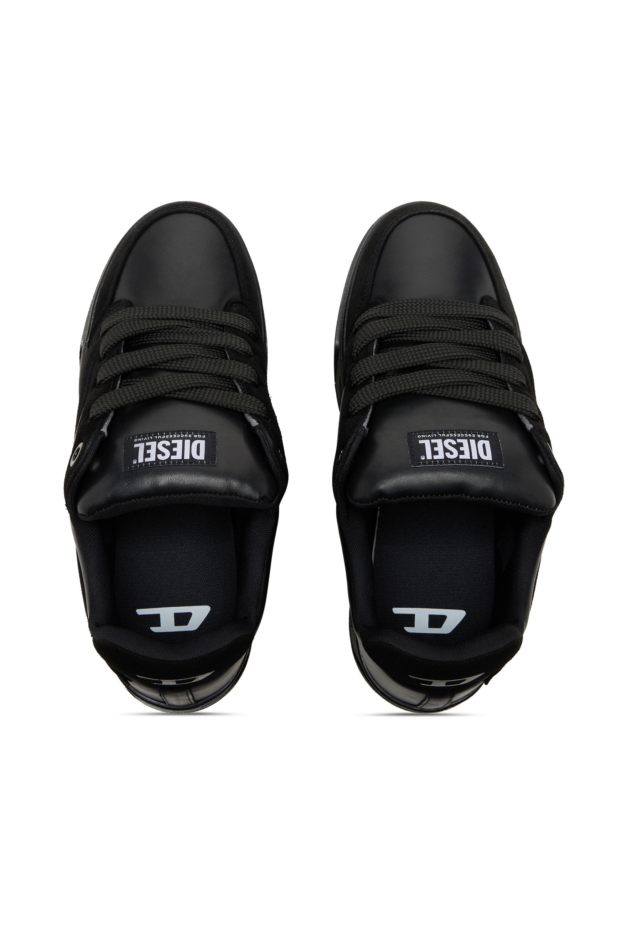 Men's D-Ollie-Monochrome sneakers in suede and leather | Black