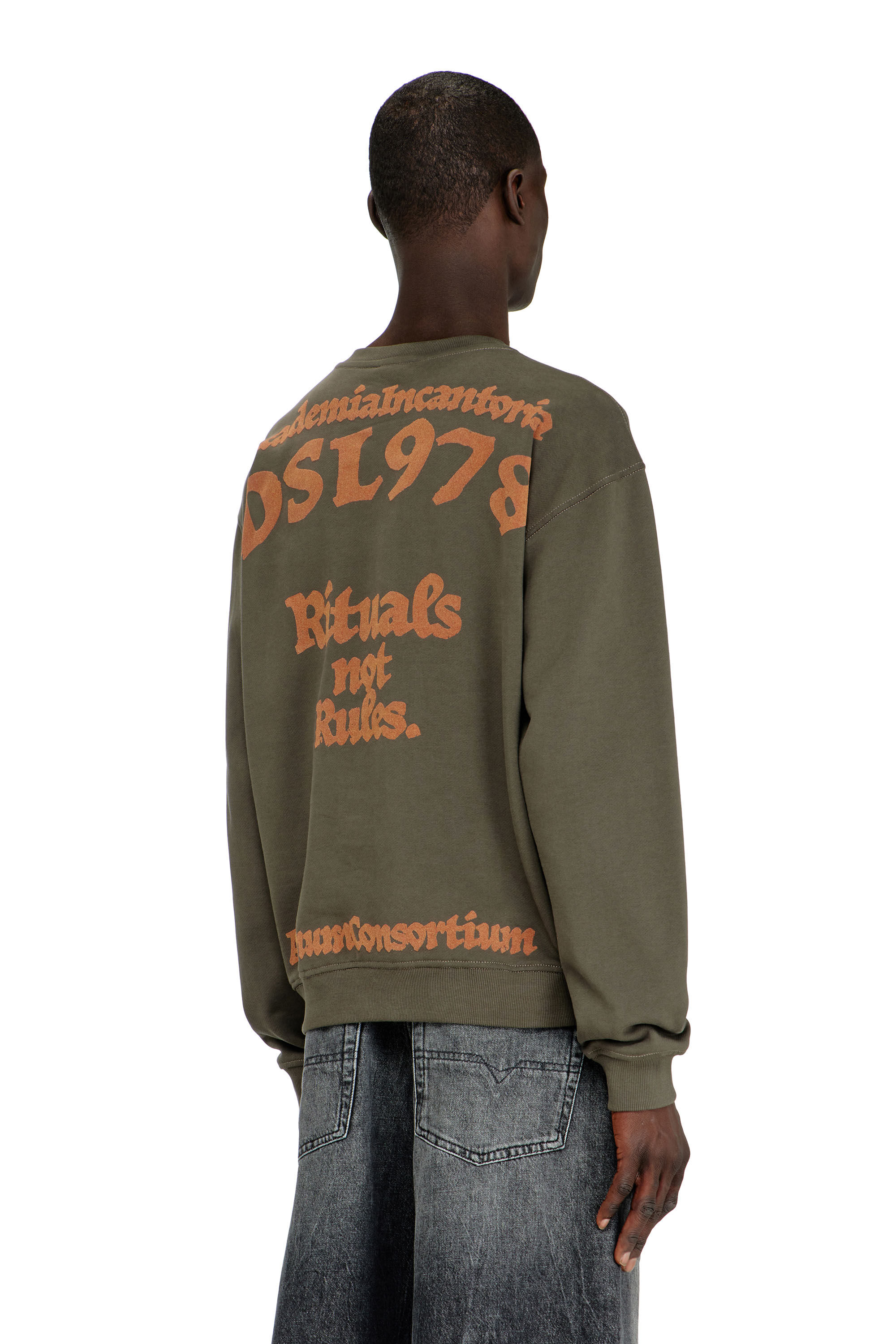 Diesel - S-NORM-AA4, Man's Sweatshirt with embroidery and flock print in null - 4