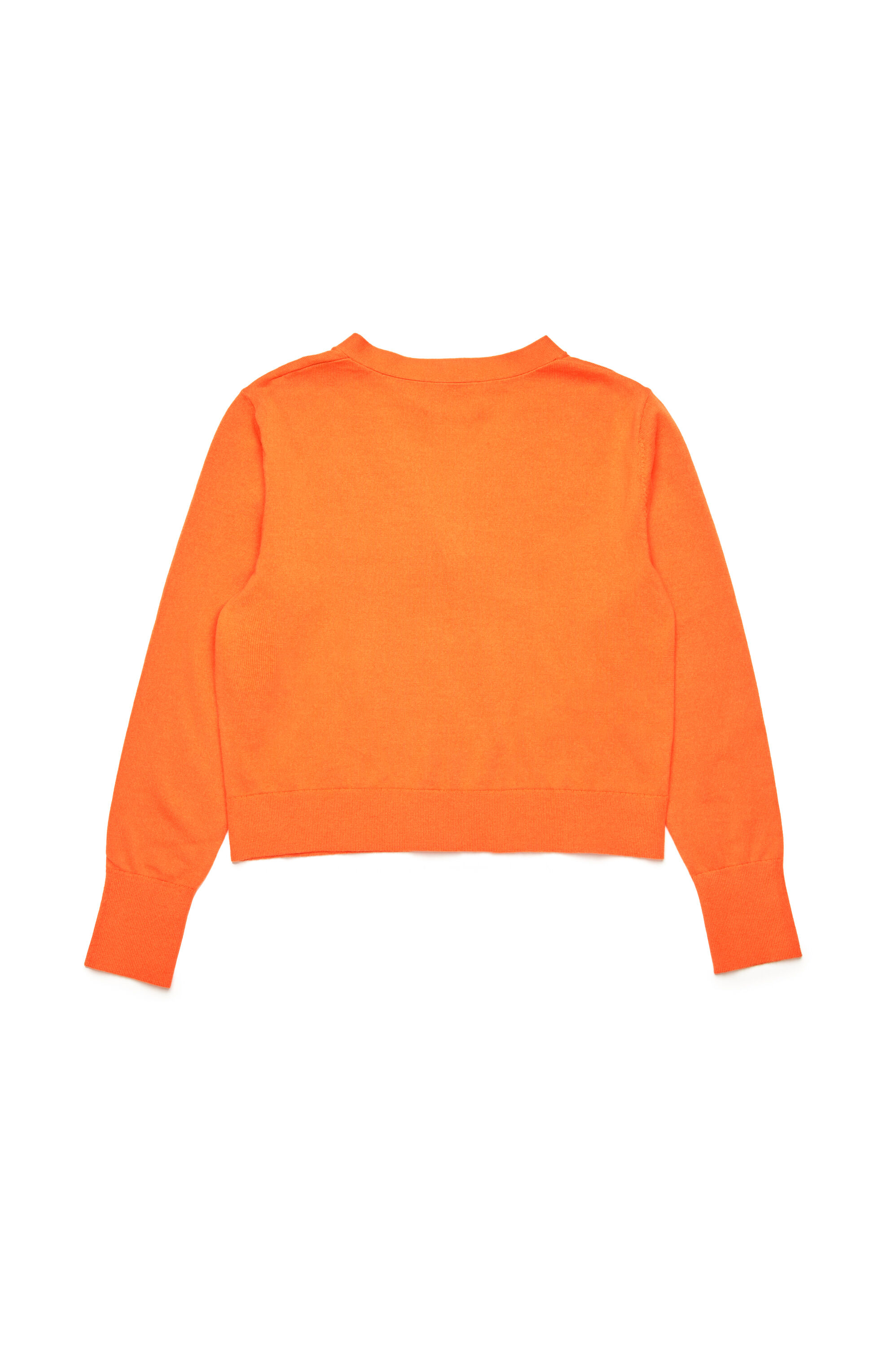 Girl's Cardigan with cut-out Oval D logo | Orange | Diesel TR