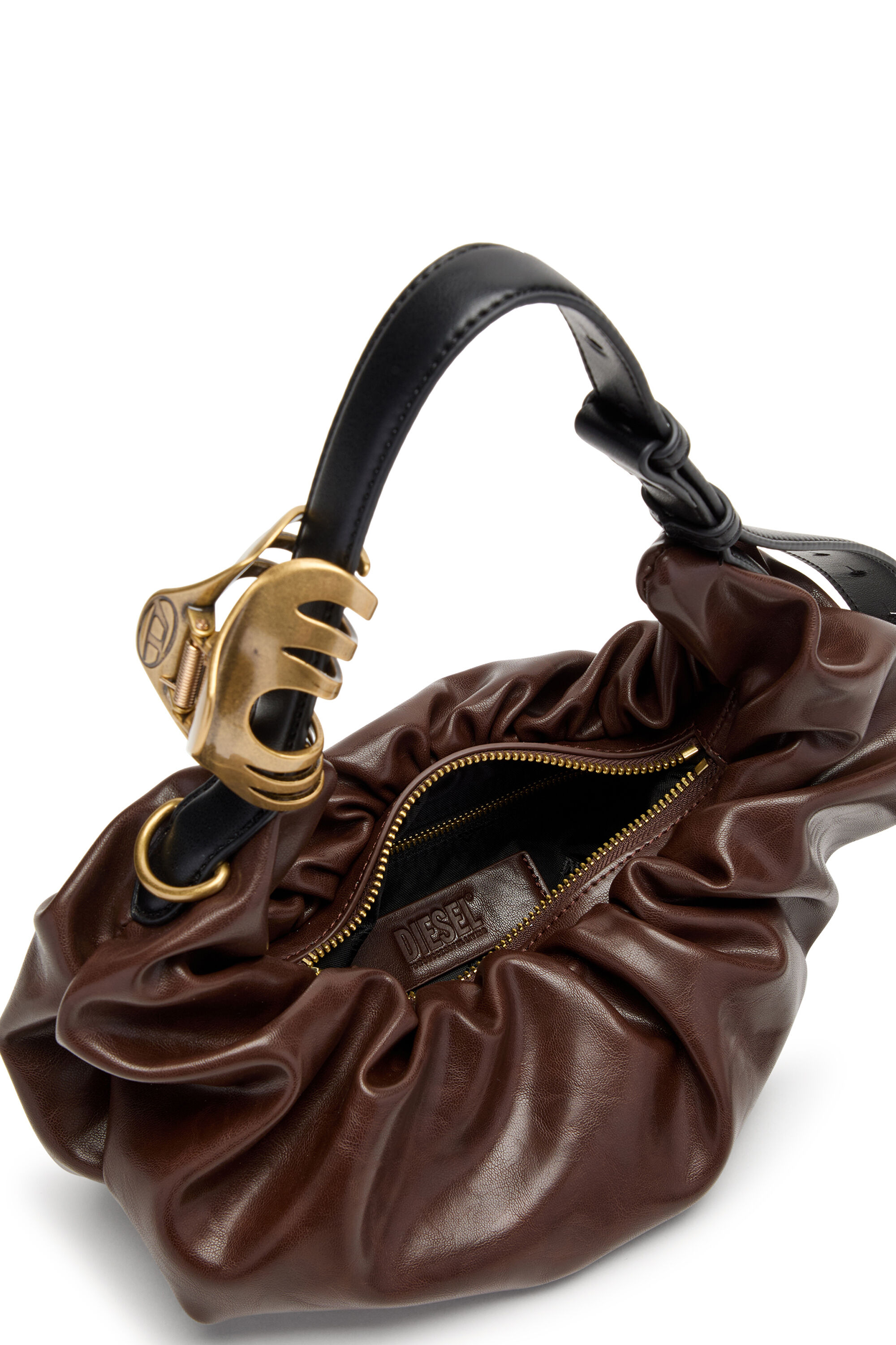 Women's Grab-D-Small scruched hobo bag | Brown | Diesel