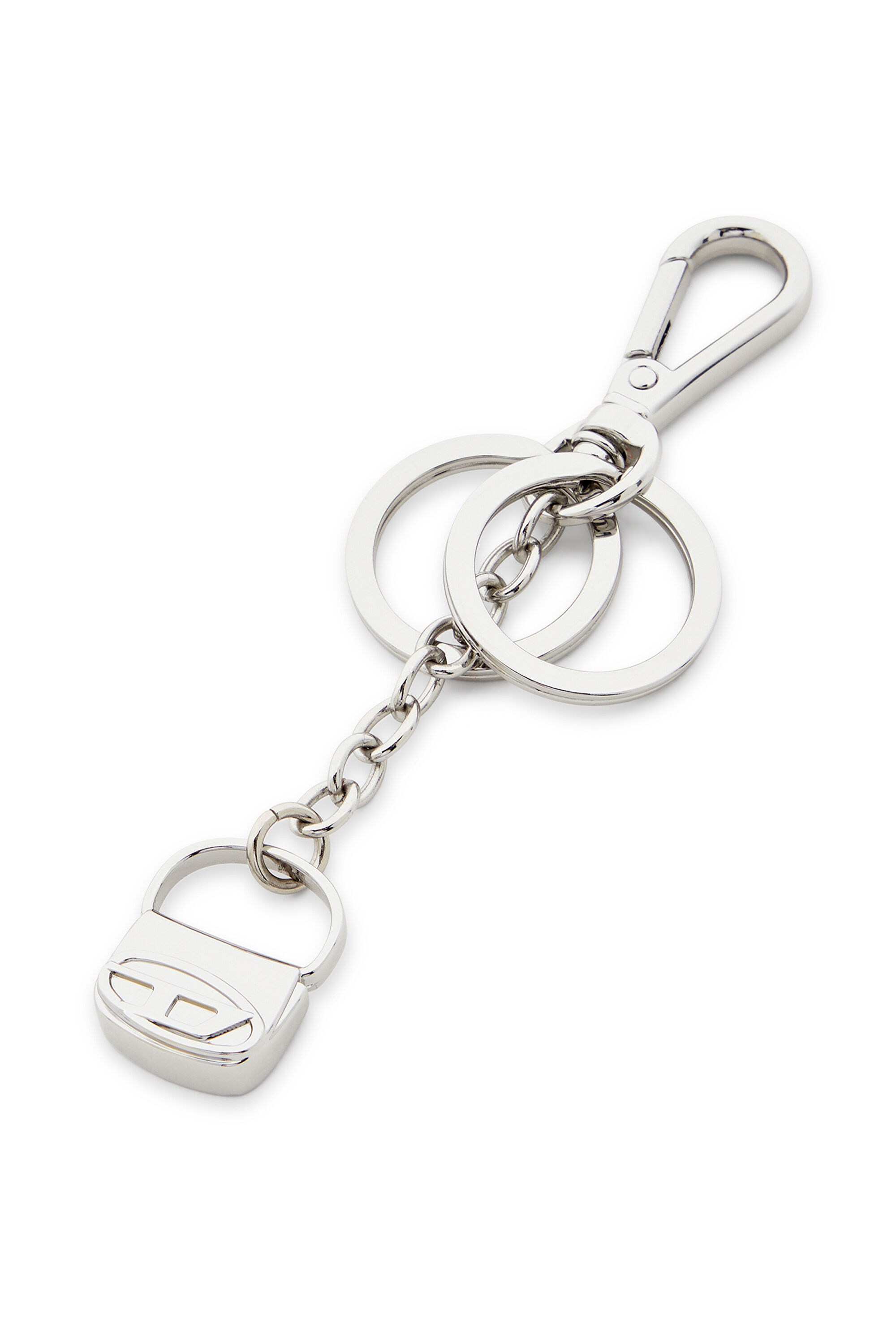 Women s Metal keyring with 1DR bag charm Silver Diesel