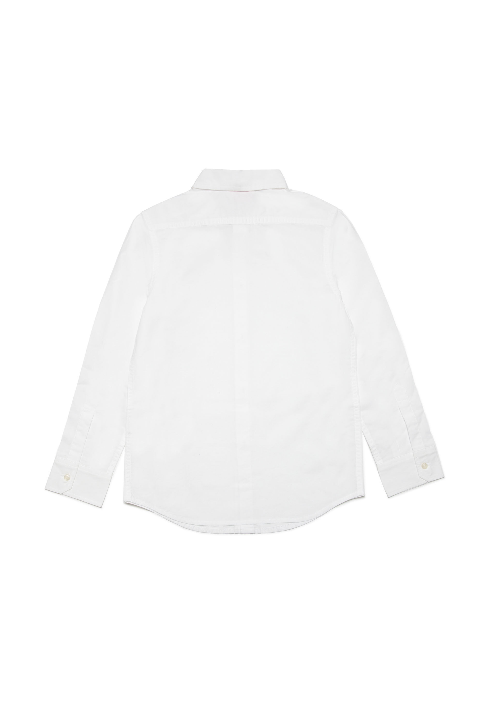 Cotton poplin shirt with logo collar | White | 4-16 YEARS