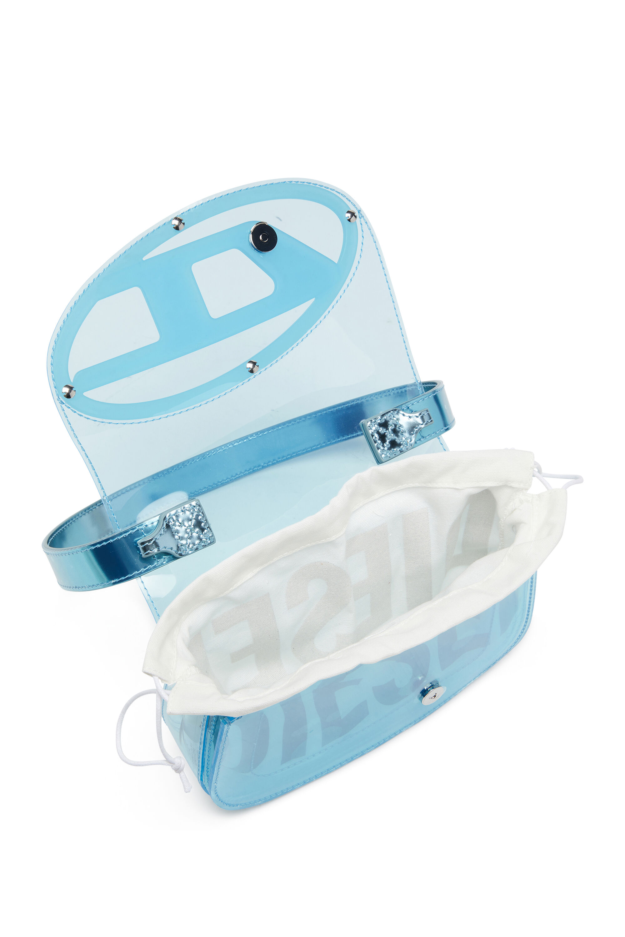 Women's 1DR-Iconic shoulder bag in transparent TPU | Blue | Diesel