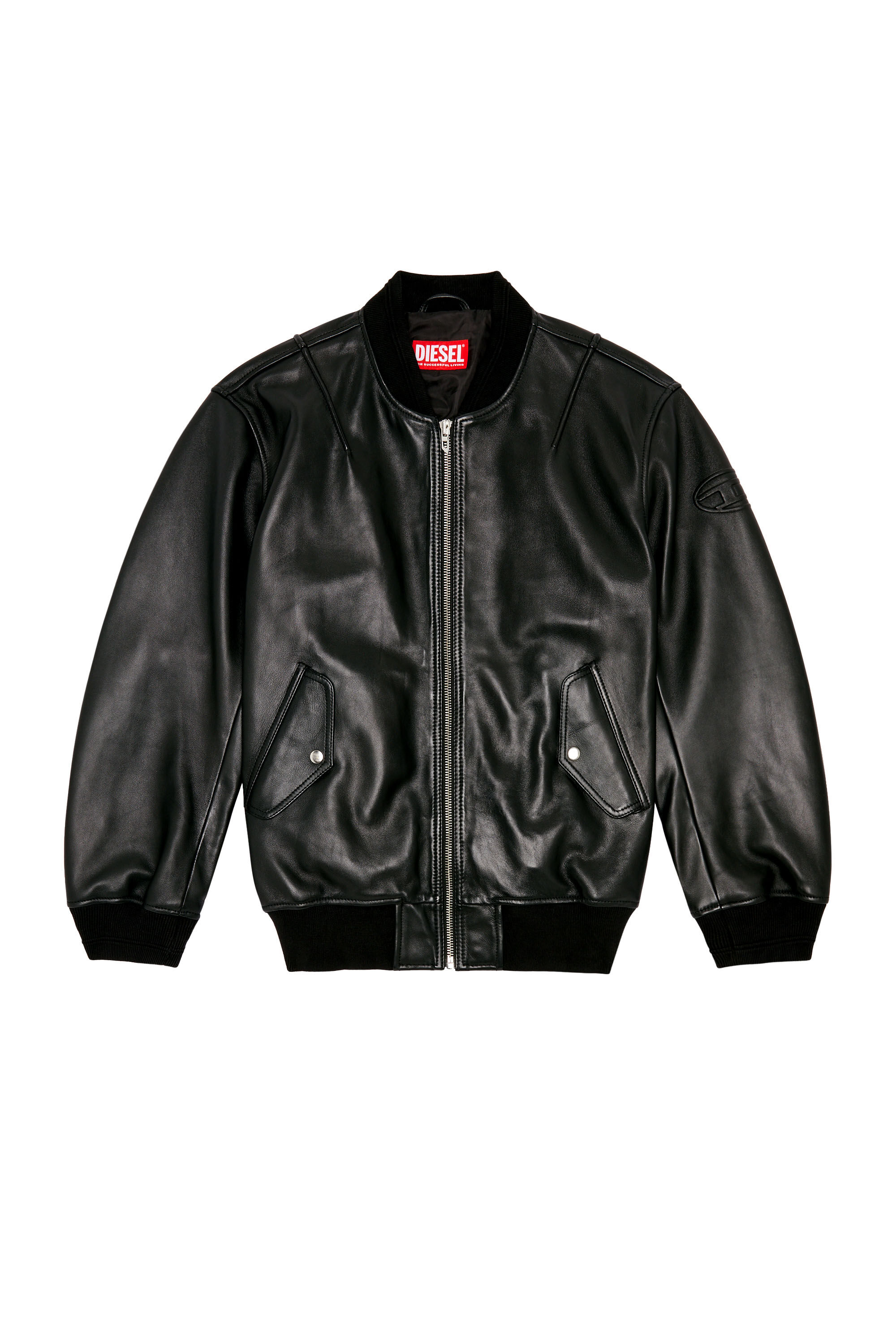 Men's Bomber jacket in tumbled leather | L-PRITTS-NEW Diesel