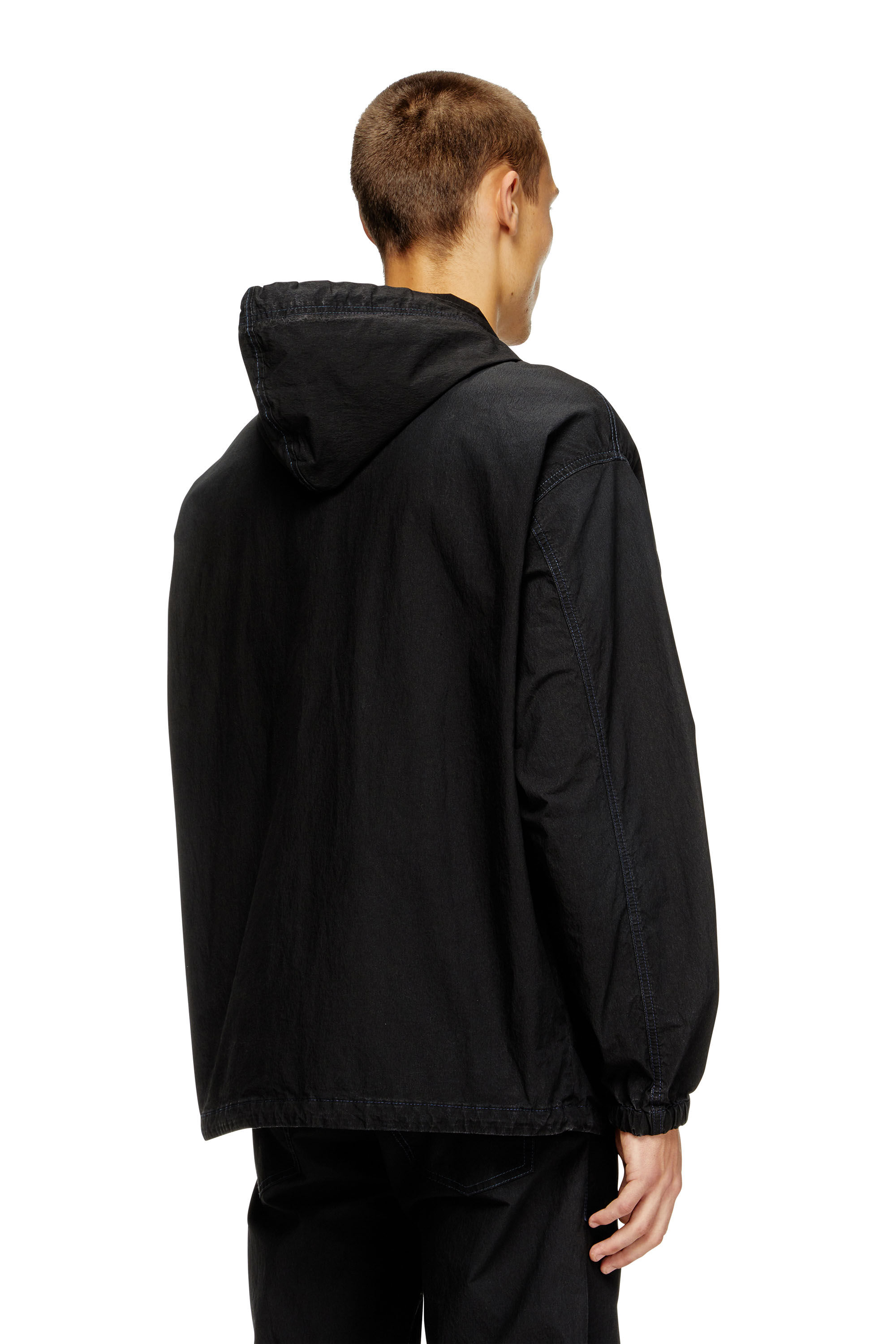 Men's Hooded technical JoggJeans jacket | Black | Diesel