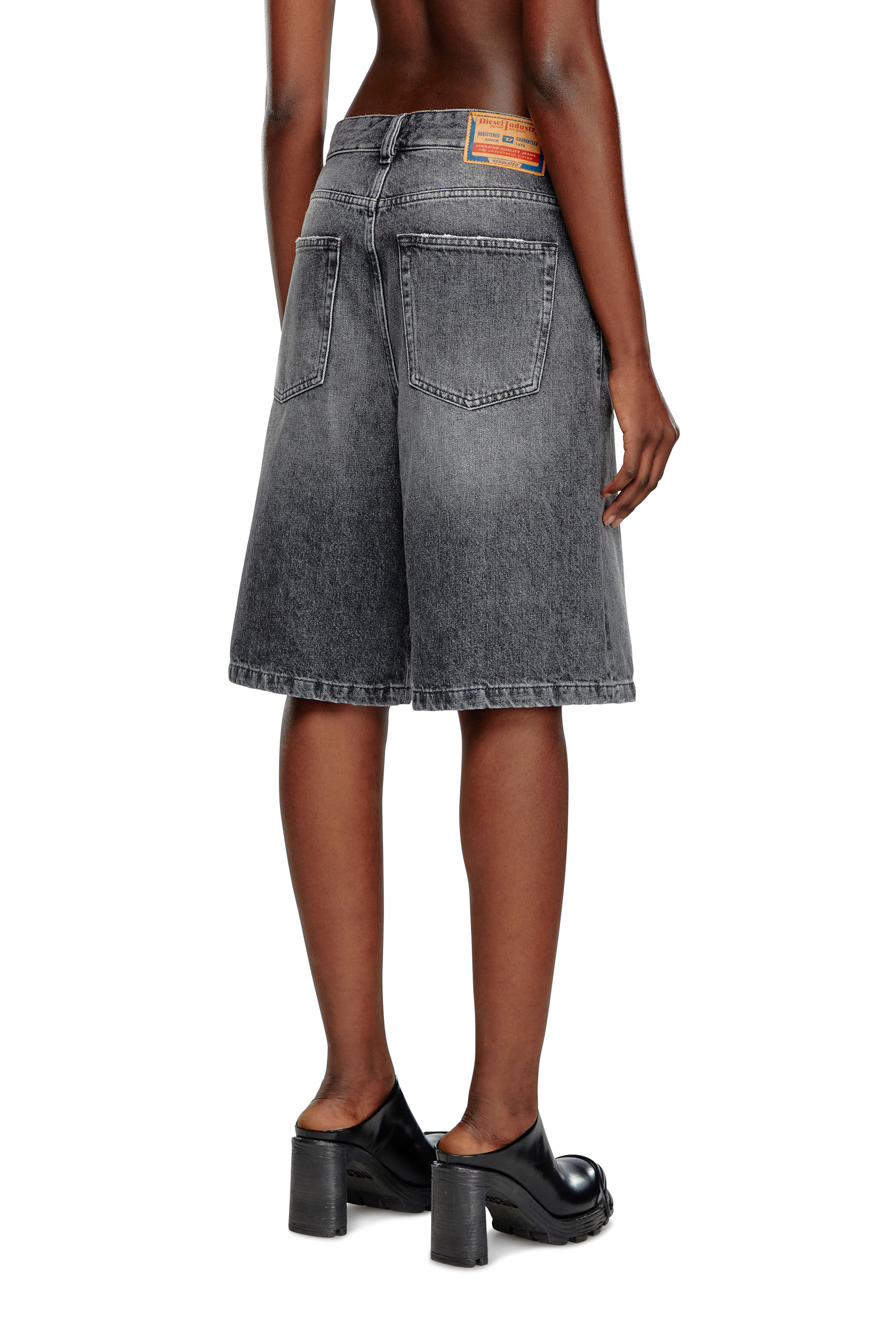 Women's Shorts in clean-wash denim | Black | Diesel
