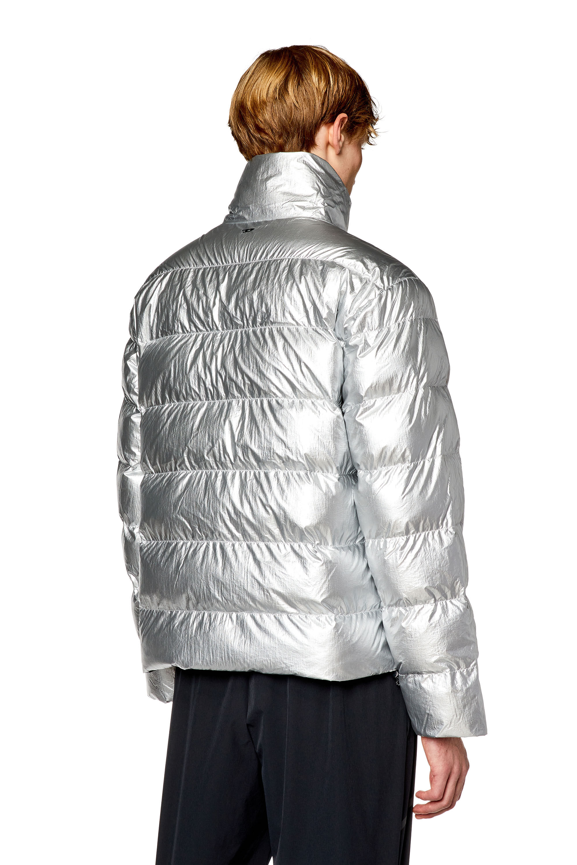 Metallic silver 2024 puffer jacket mens