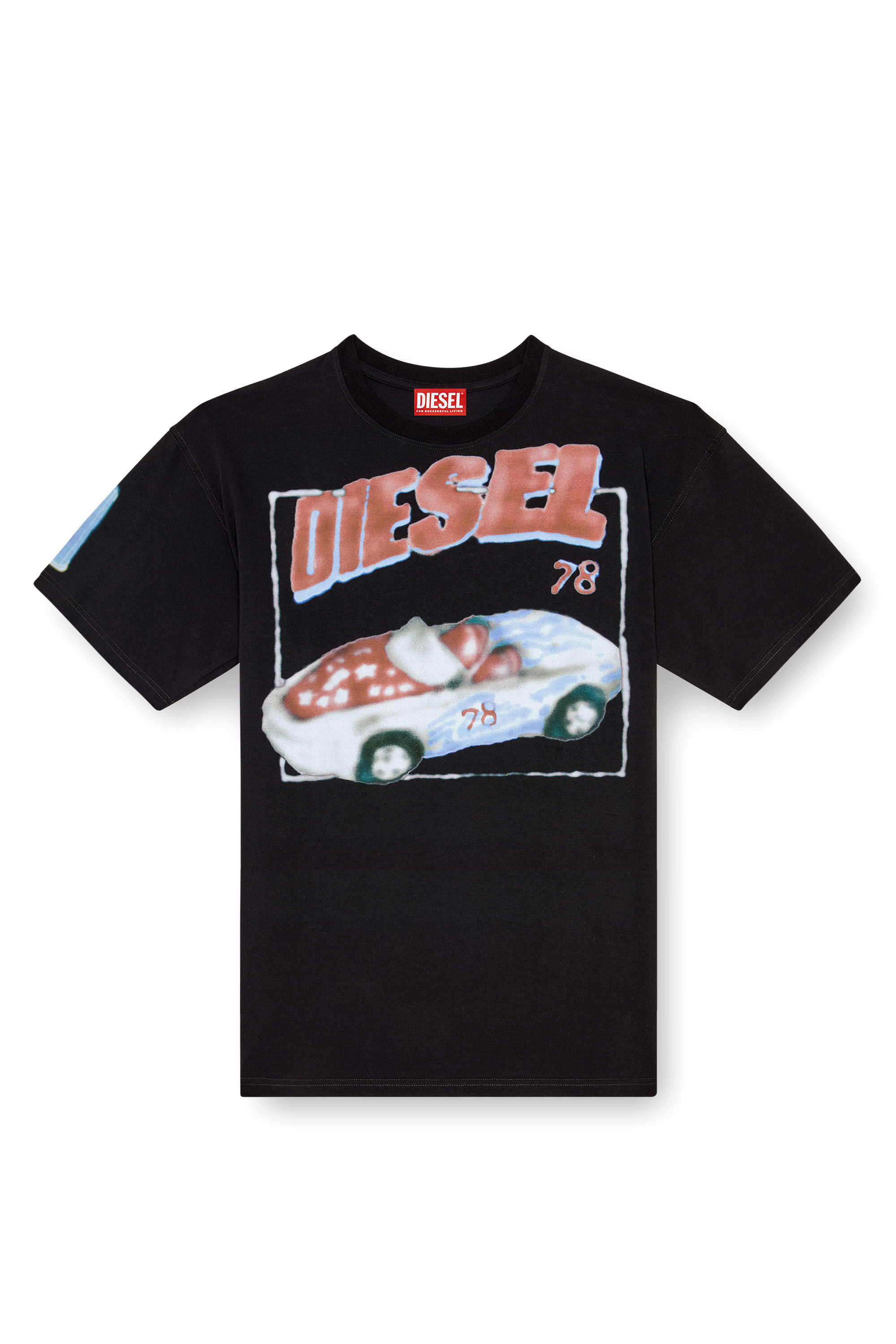 Men's T-shirt with car print | Black | Diesel